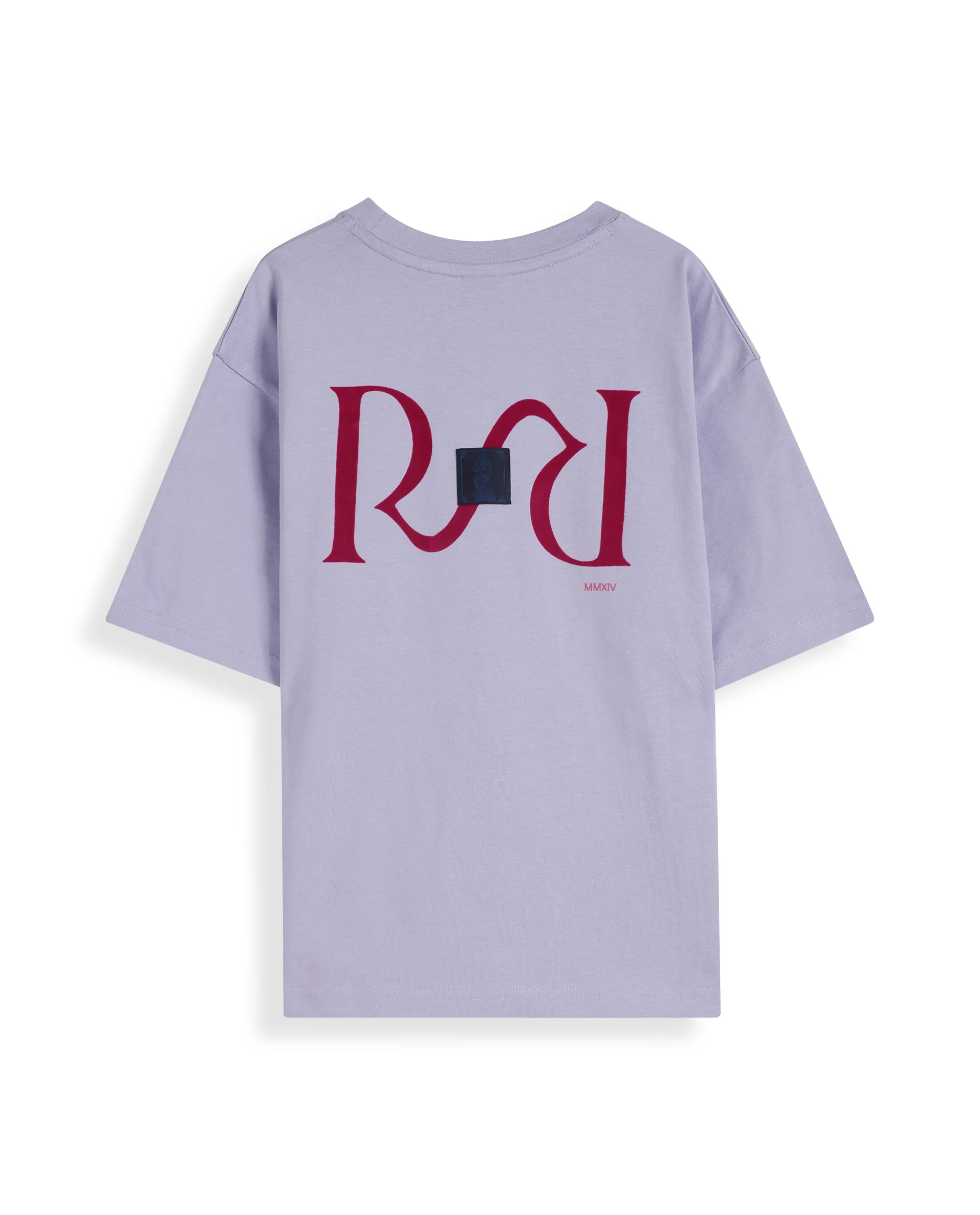 Rare Ones Kids Feg Dusky Purple Cotton Blend Half Sleeves Oversized Crew Neck Graphic Back Print With Applique T-Shirt - Image 4