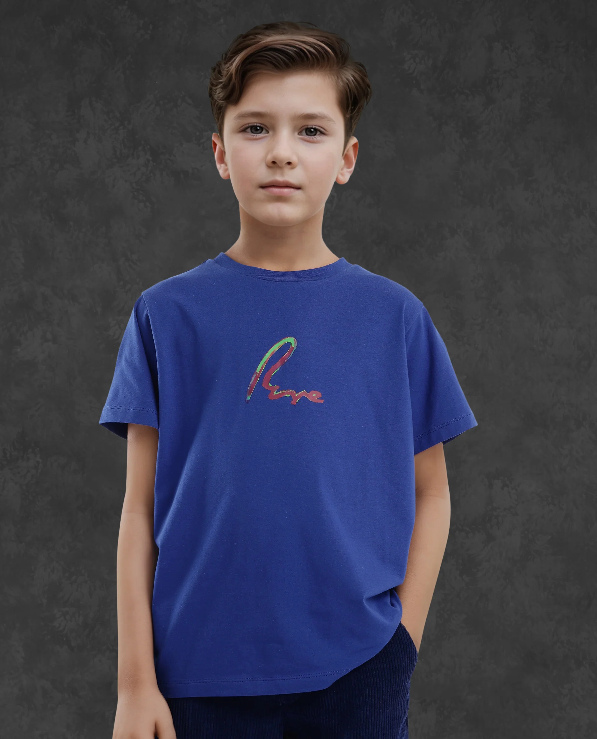 Rare Ones Kids Felix Blue Cotton Half Sleeves Crew Neck Graphic Print T-Shirt - Image 6