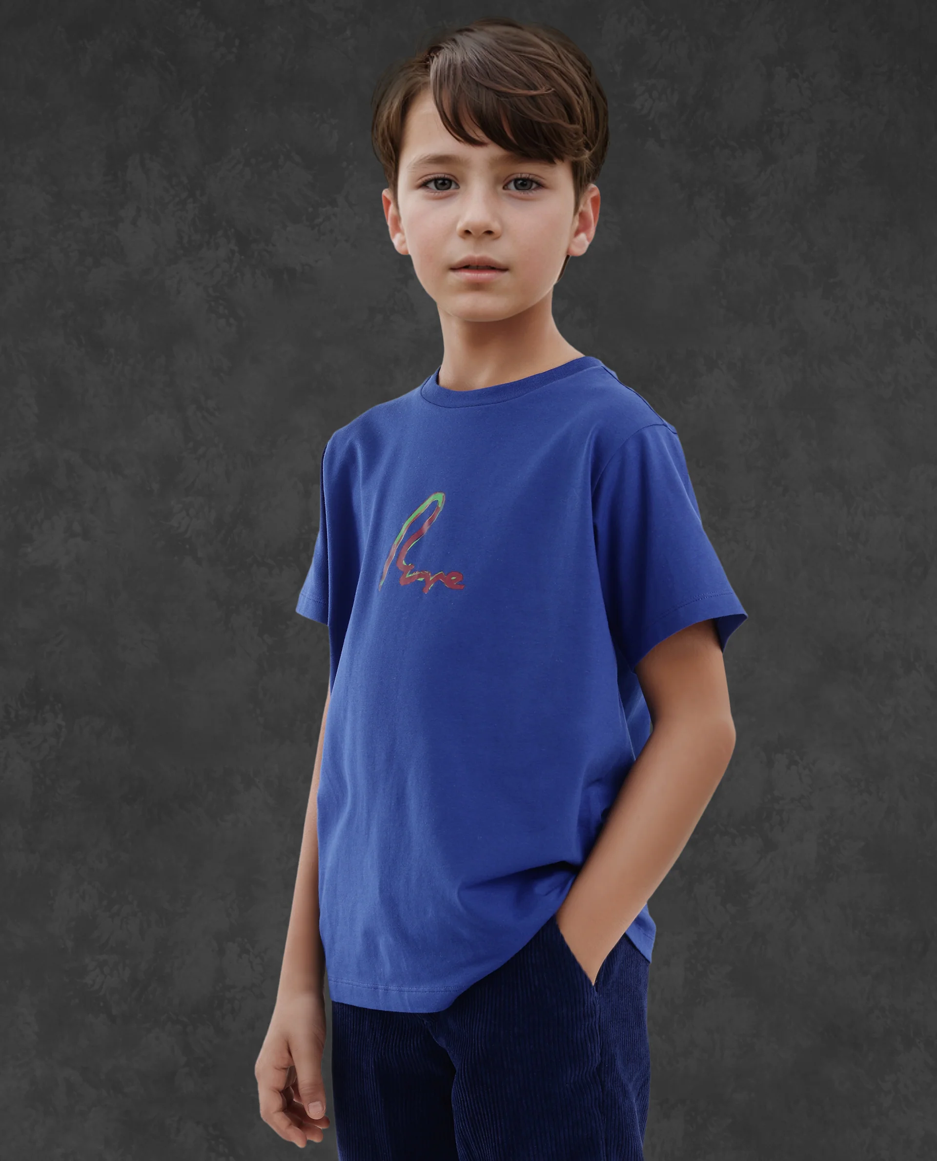 Rare Ones Kids Felix Blue Cotton Half Sleeves Crew Neck Graphic Print T-Shirt - Image 8