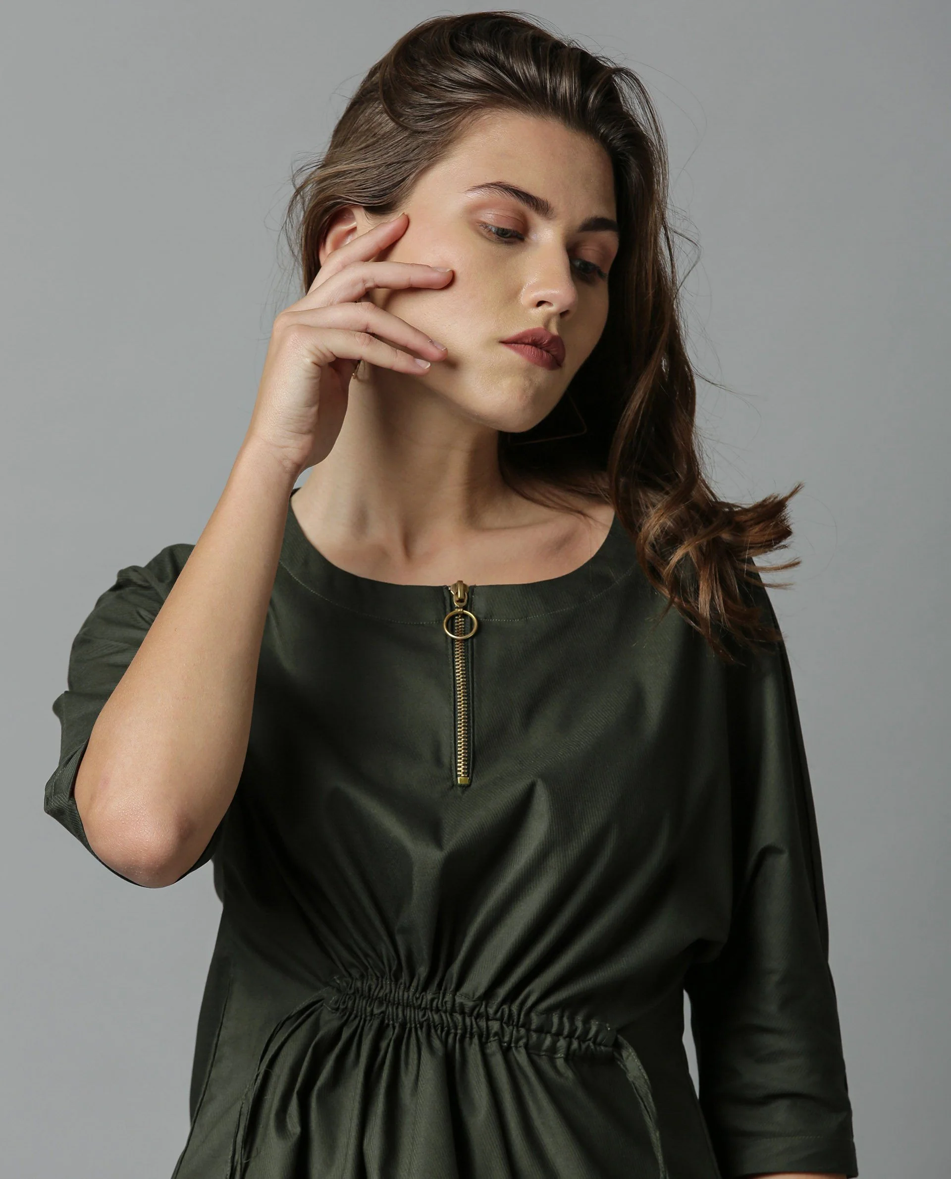 Rareism Women Fenny Green Top Short Sleeves Solid - Image 4