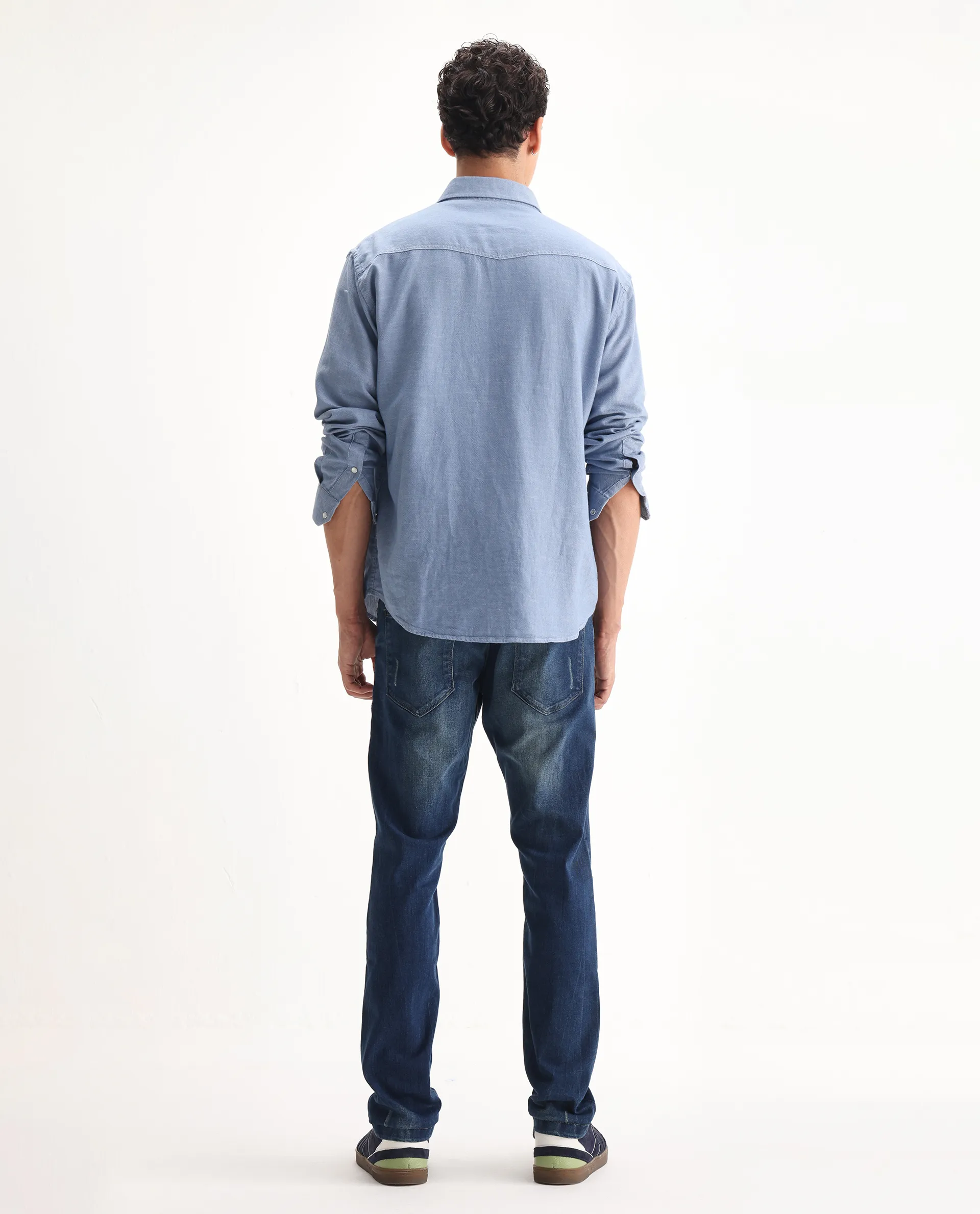 Rare Rabbit Men's Ferrer Navy Cotton Plain Hawk Slim Fit Jeans - Image 10