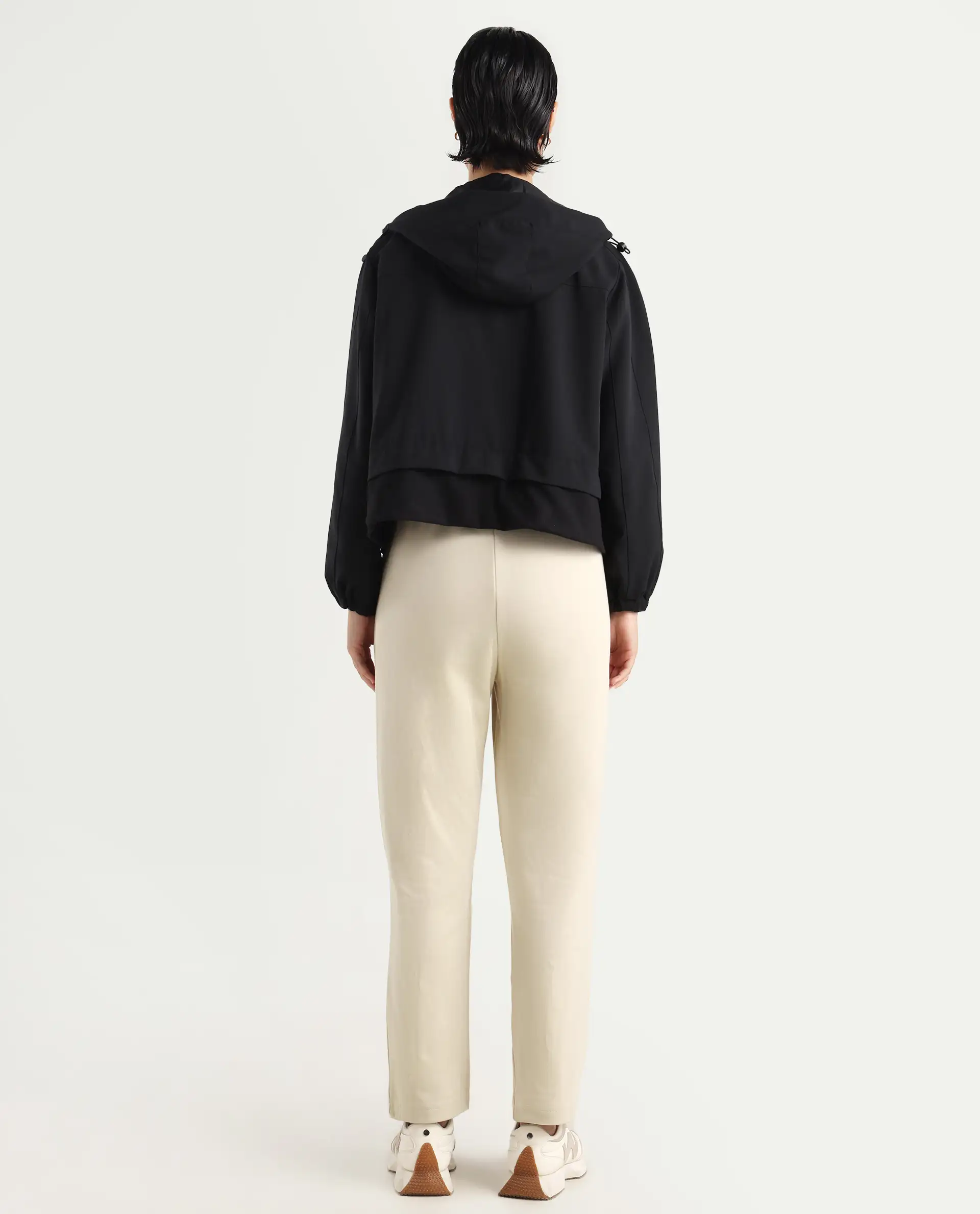 Rareism Women's Fider Beige Cotton Blend Plain Ankle Length Tapered Track Pant - Image 7