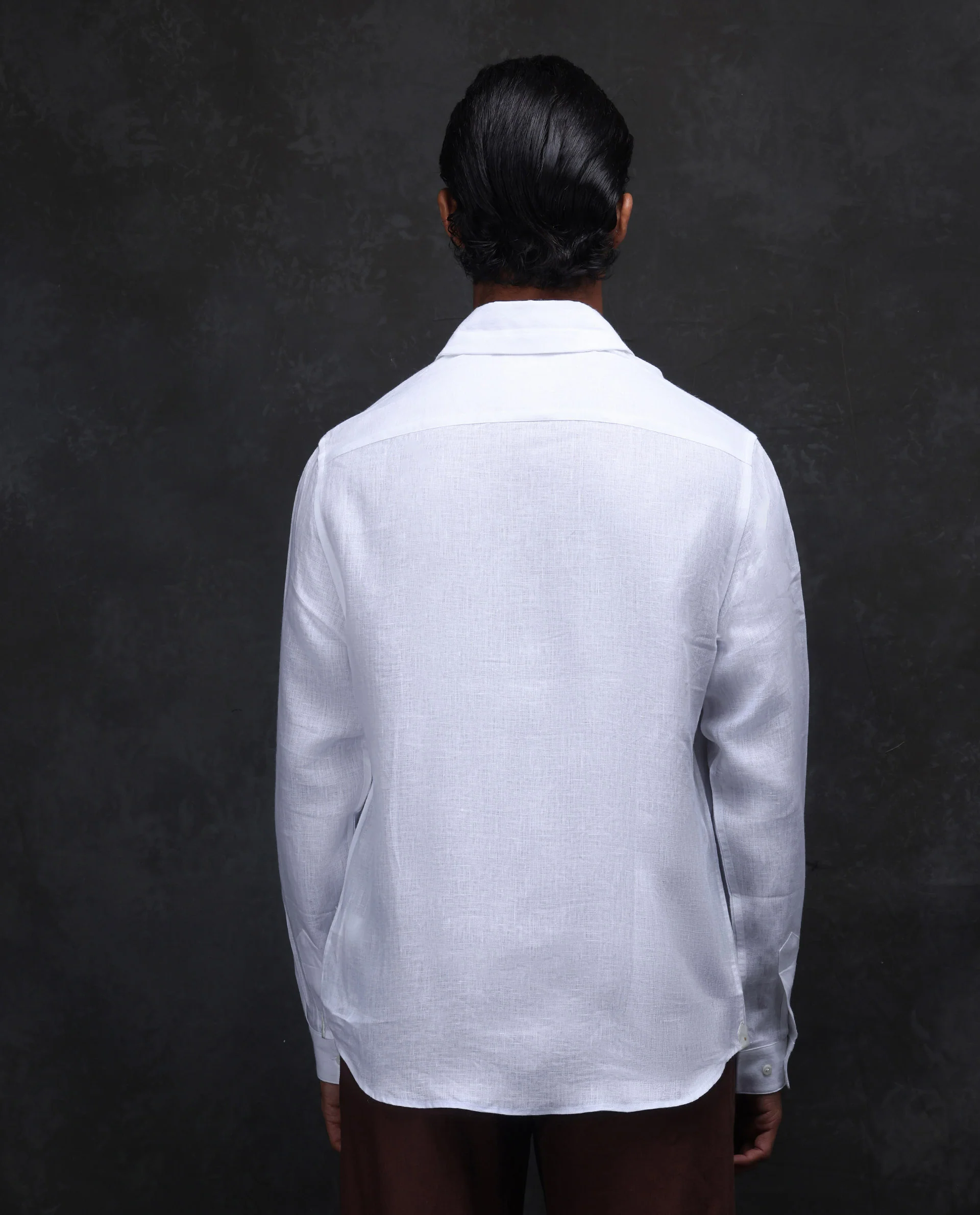 Rare Rabbit Men's Figh White 100% Linen Plain Regular Fit Full Sleeve Collared Shirt - Image 7