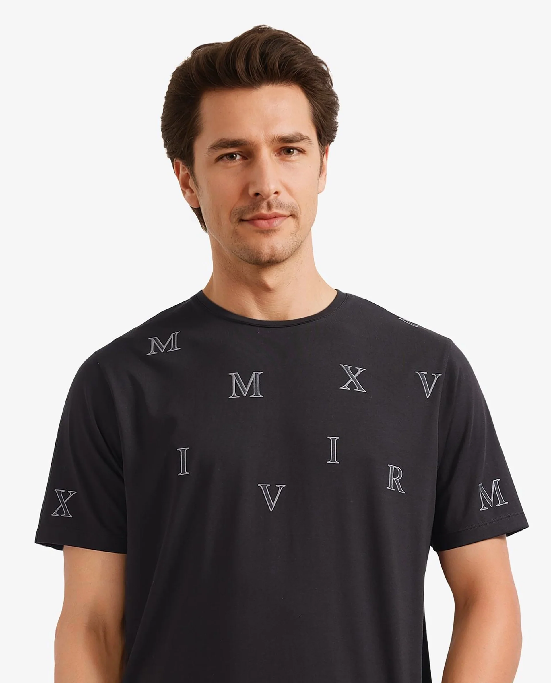 Rare Rabbit Men's Fin Black Graphic Print Regular Fit Half Sleeve Crew Neck T-Shirt - Image 7