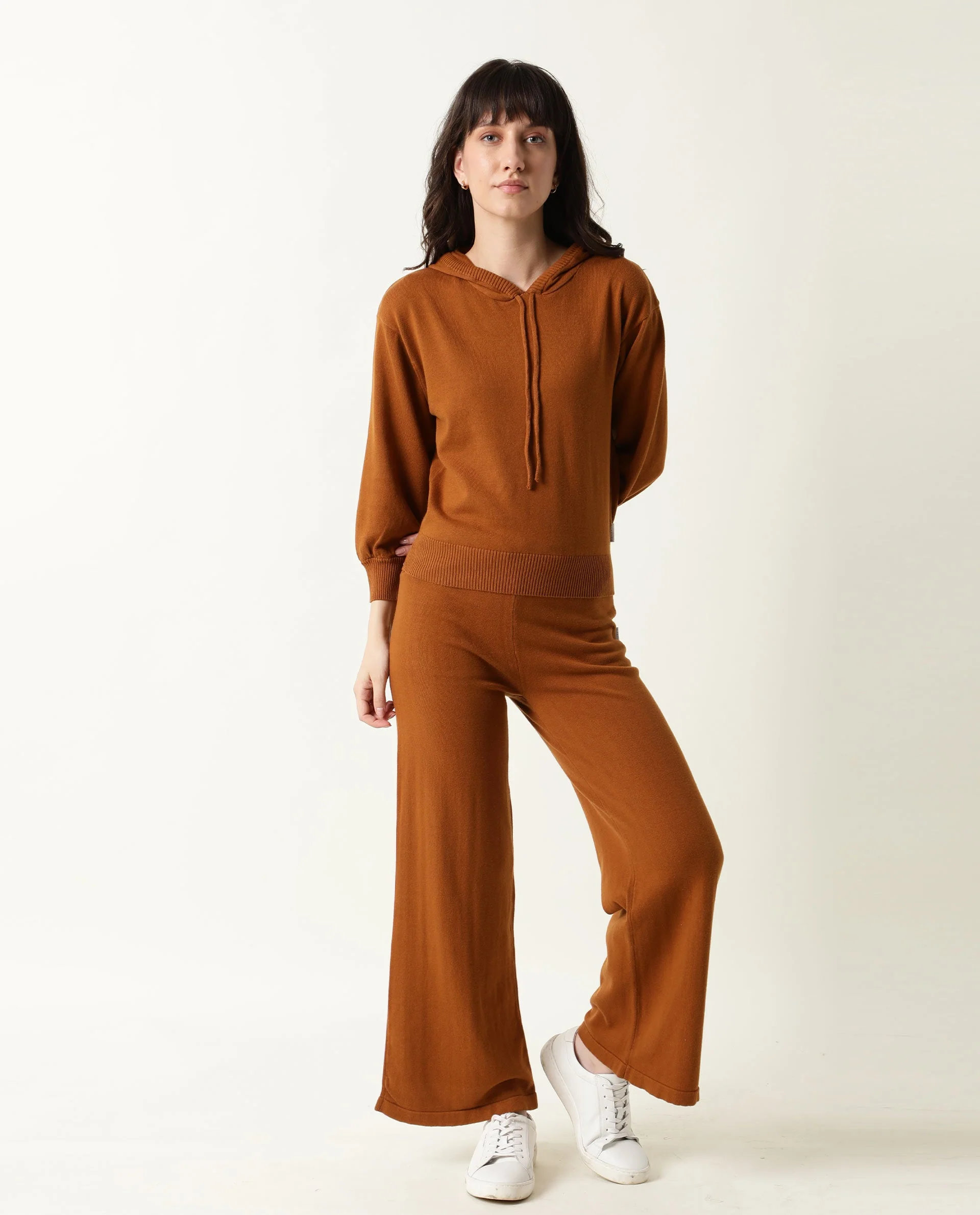 Rareism Women's Finn Rust Cotton Hooded Plain Straight Fit Track Suit - Image 7