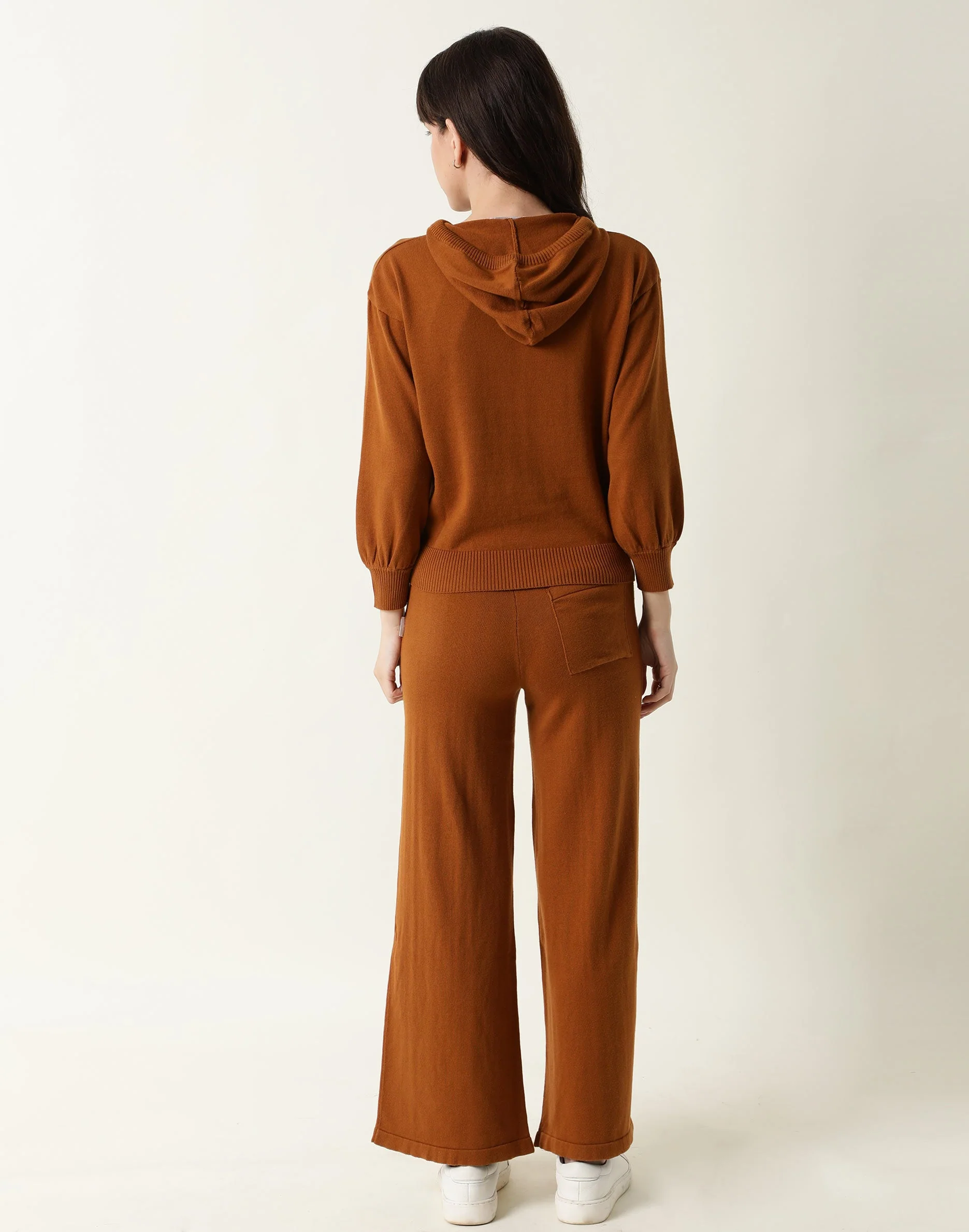 Rareism Women's Finn Rust Cotton Hooded Plain Straight Fit Track Suit - Image 9