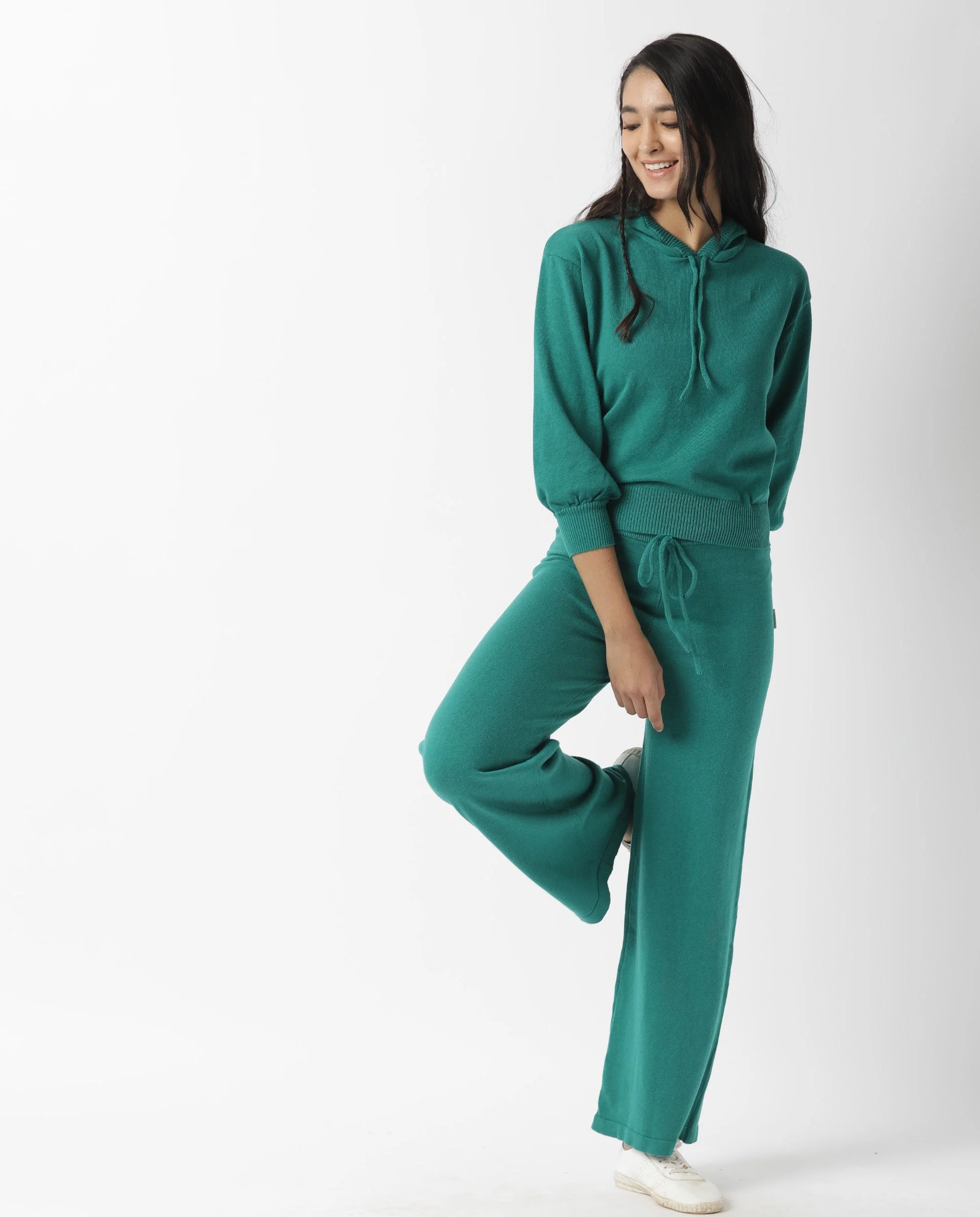 Rareism Women's Tracksuit Cotton Hooded Plain Knee Length Relaxed Fit Track Suit - Image 3