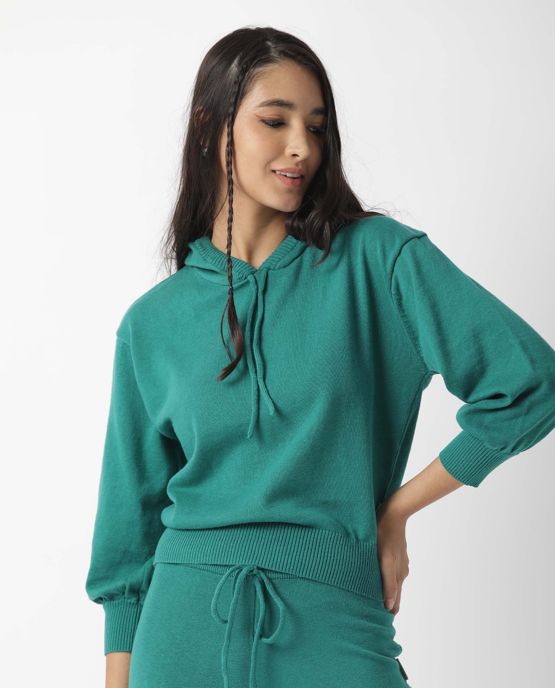 Rareism Women's Tracksuit Cotton Hooded Plain Knee Length Relaxed Fit Track Suit - Image 6