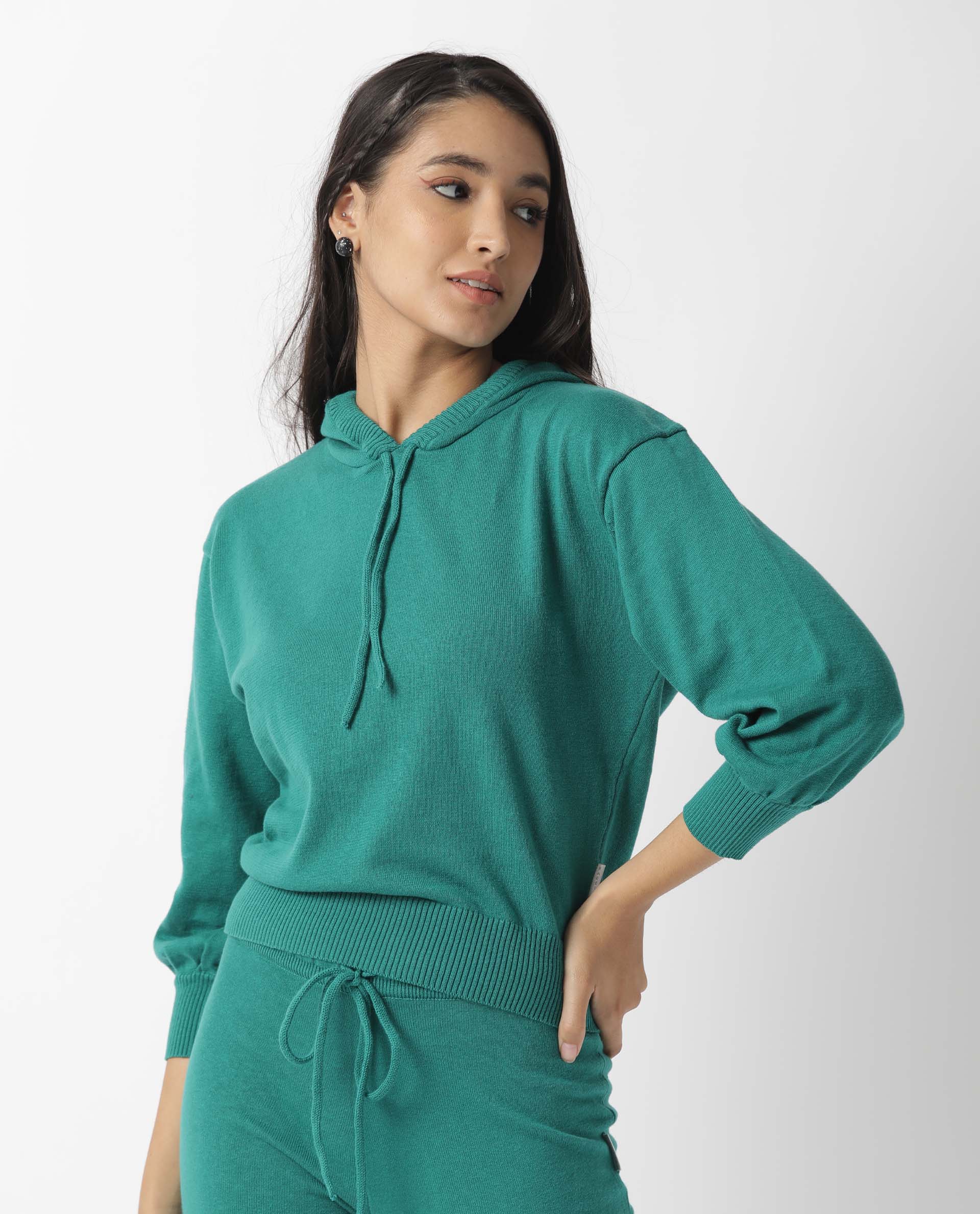 Rareism Women's Tracksuit Cotton Hooded Plain Knee Length Relaxed Fit Track Suit - Image 7