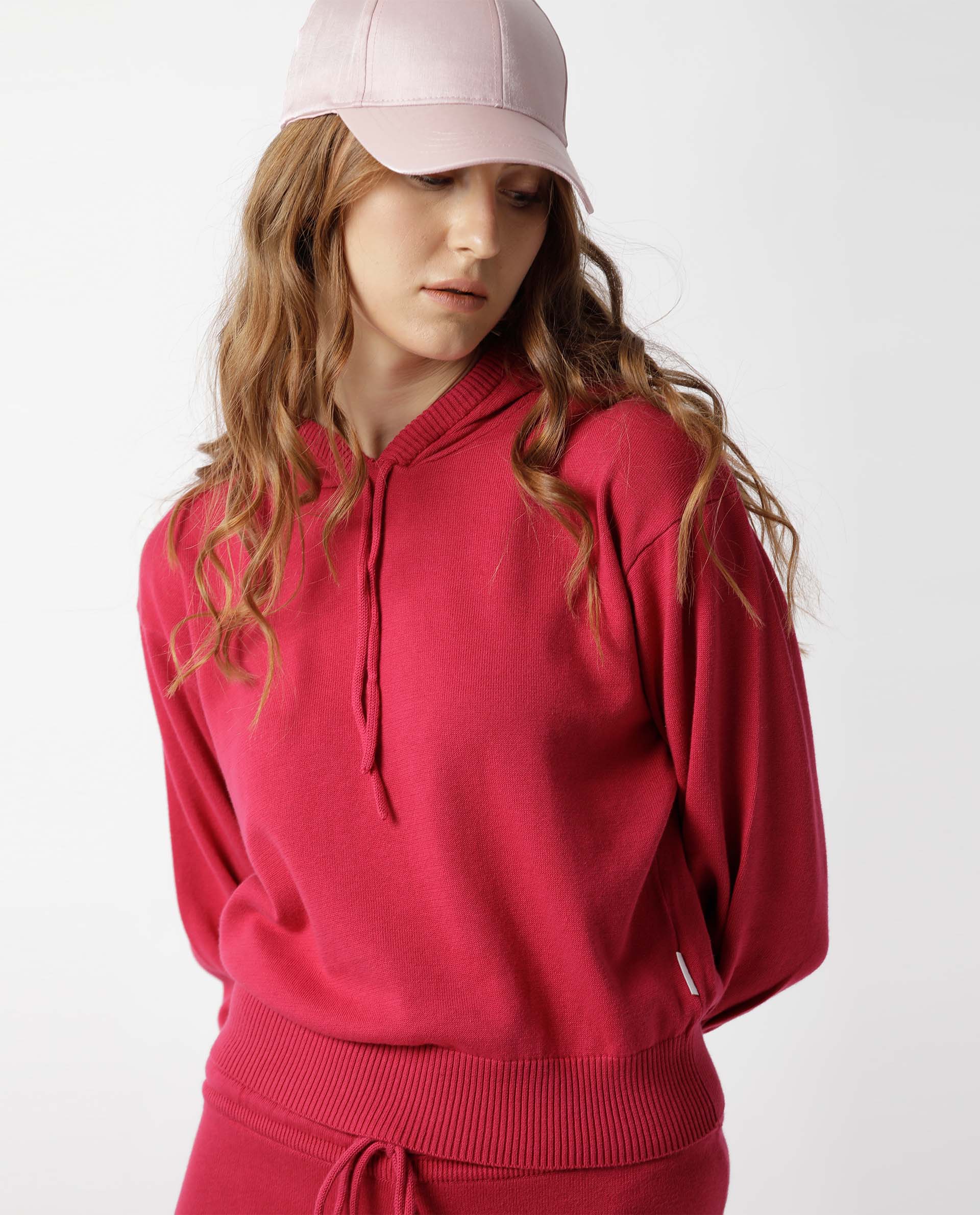 Rareism Women's Track Suit Cotton Hooded Plain Knee Length Relaxed Fit Track Suit - Image 3