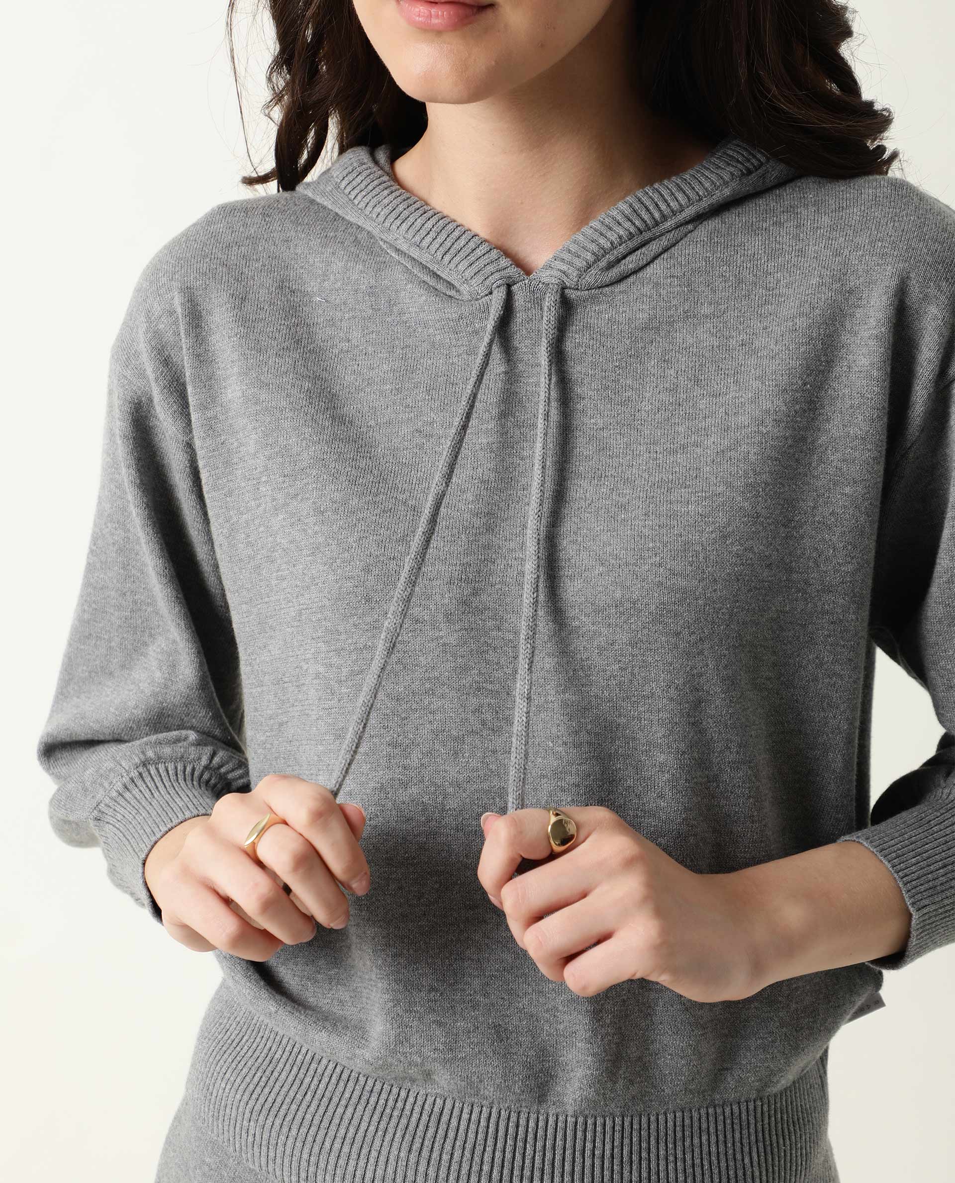 Rareism Women's Tracksuit Cotton Hooded Plain Knee Length Relaxed Fit Track Suit - Image 4
