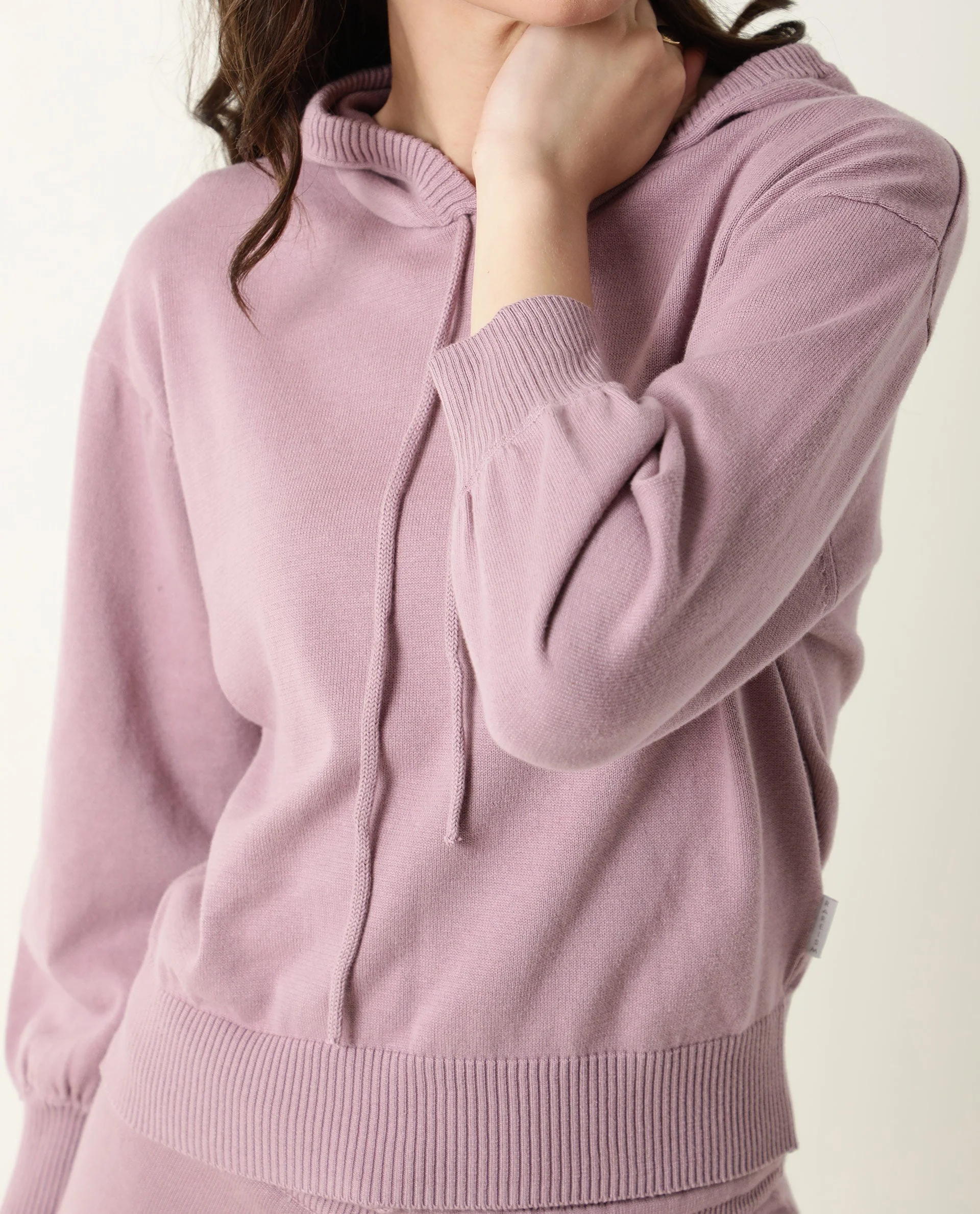 Rareism Women's Finn Silver Pink Cotton Hooded Plain Straight Fit Track Suit - Image 5