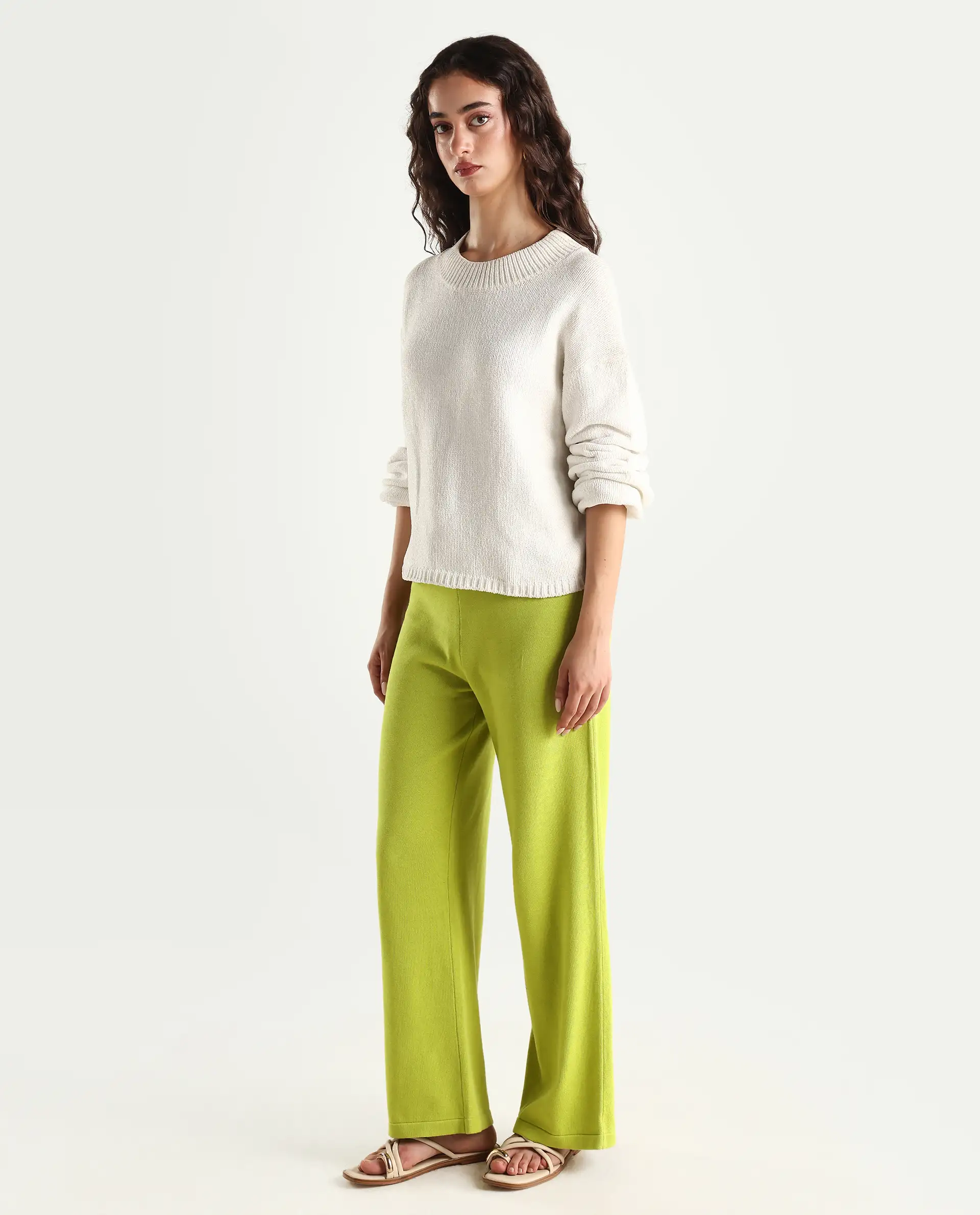 Rareism Women's Finnet Green Cotton Plain Relaxed Fit Track Pant - Image 6