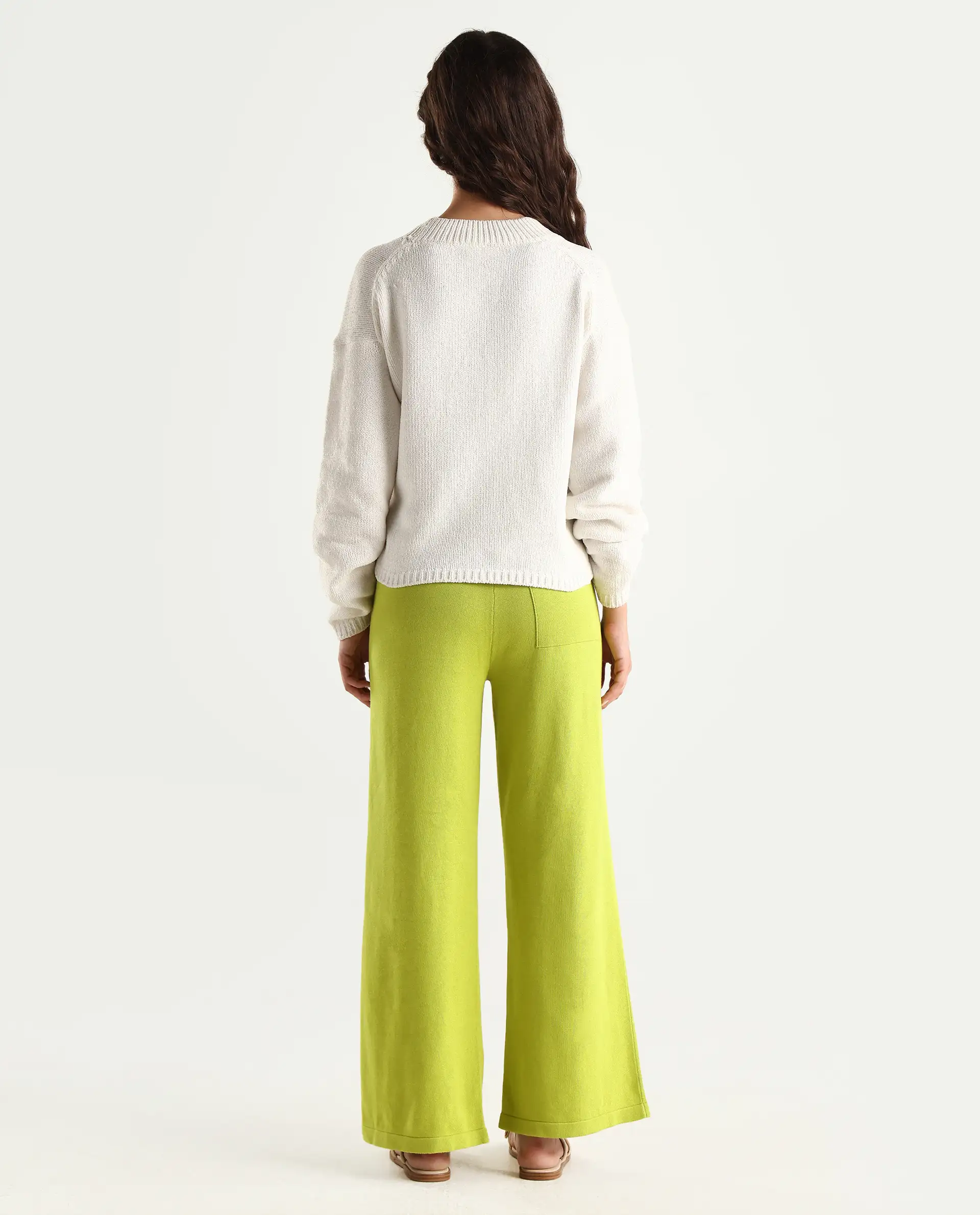 Rareism Women's Finnet Green Cotton Plain Relaxed Fit Track Pant - Image 8