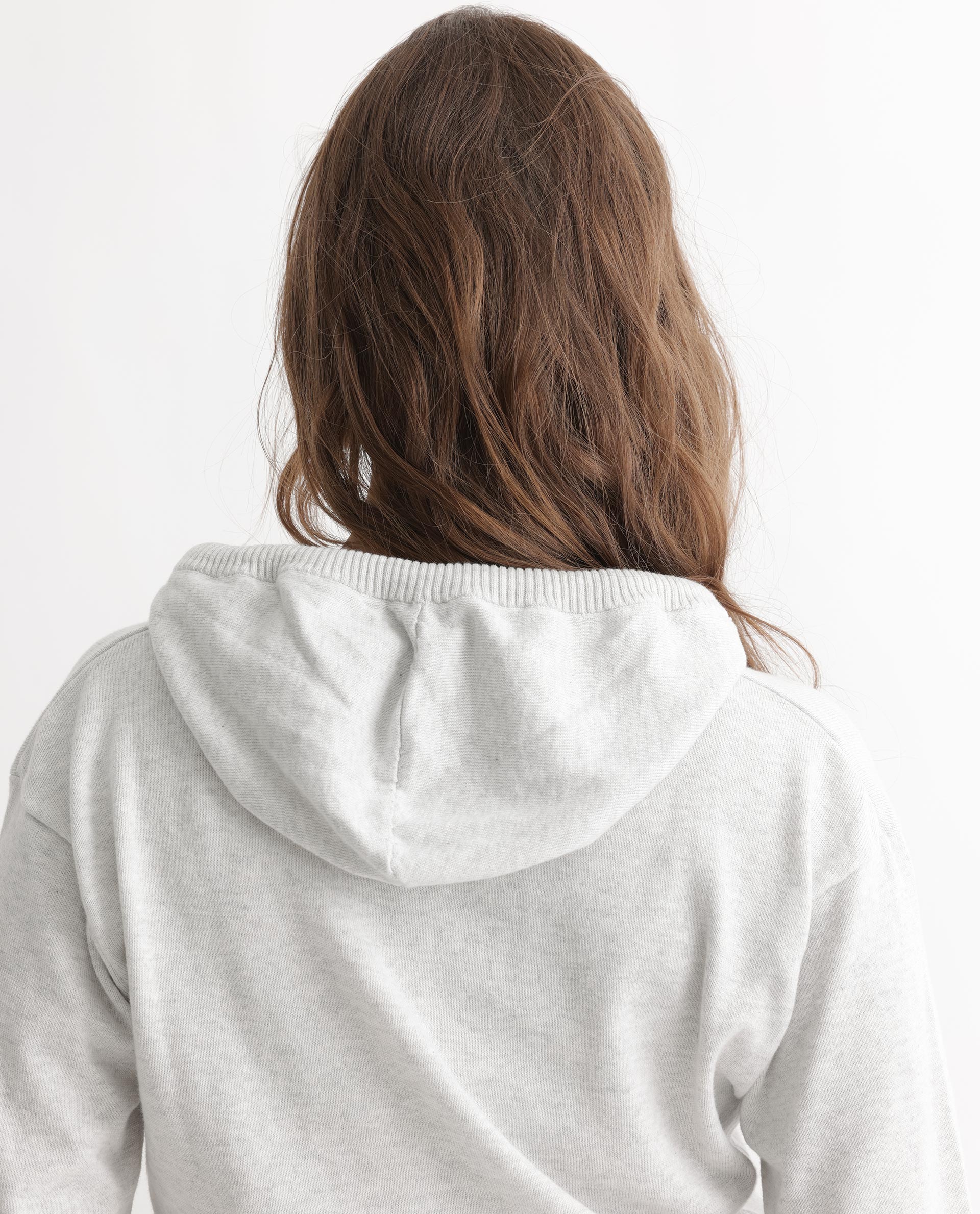 Rareism Women's Finn Sweat Offwhite Cotton Hooded Plain Relaxed Fit Sweater - Image 14