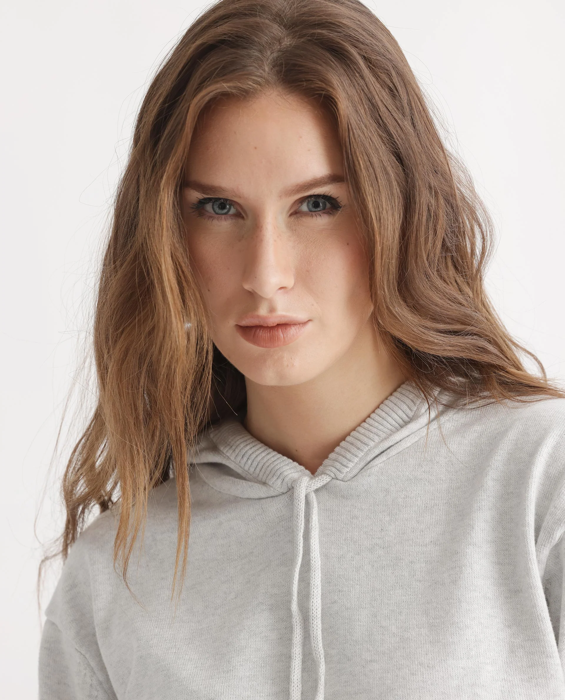 Rareism Women's Finn Sweat Offwhite Cotton Hooded Plain Relaxed Fit Sweater - Image 6