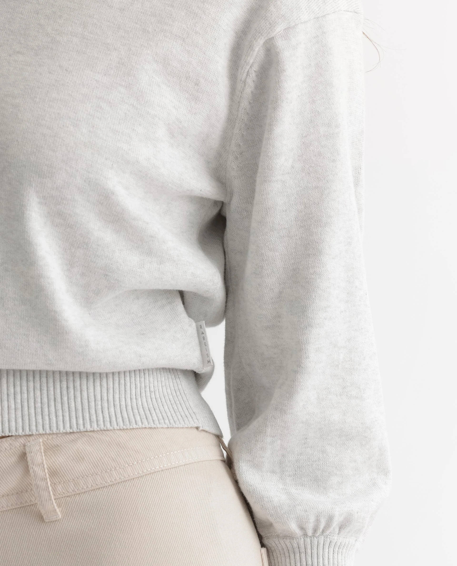 Rareism Women's Finn Sweat Offwhite Cotton Hooded Plain Relaxed Fit Sweater - Image 8