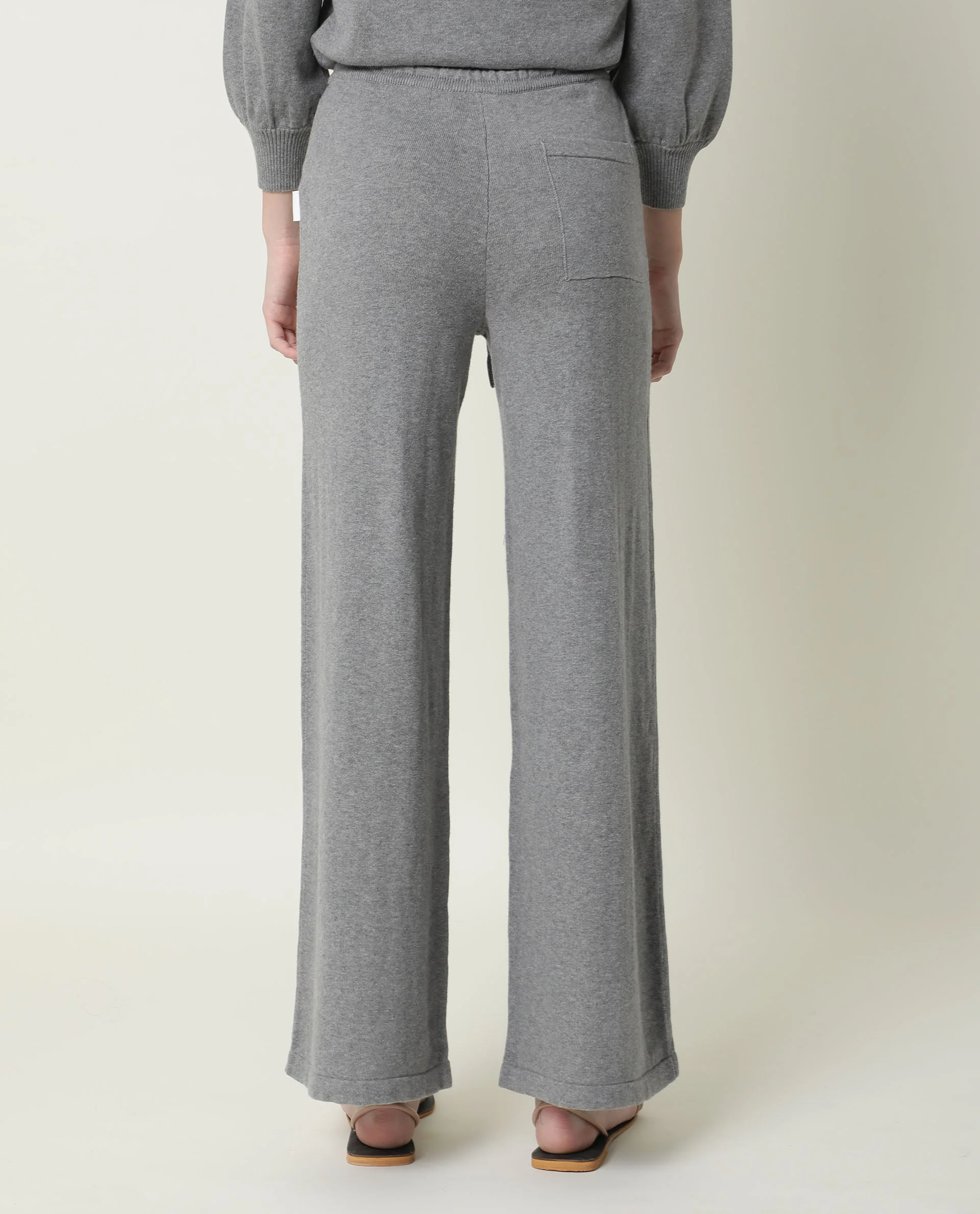 Rareism Women's Finn Track Grey Cotton Plain Ankle Length Flared Track Pant - Image 10