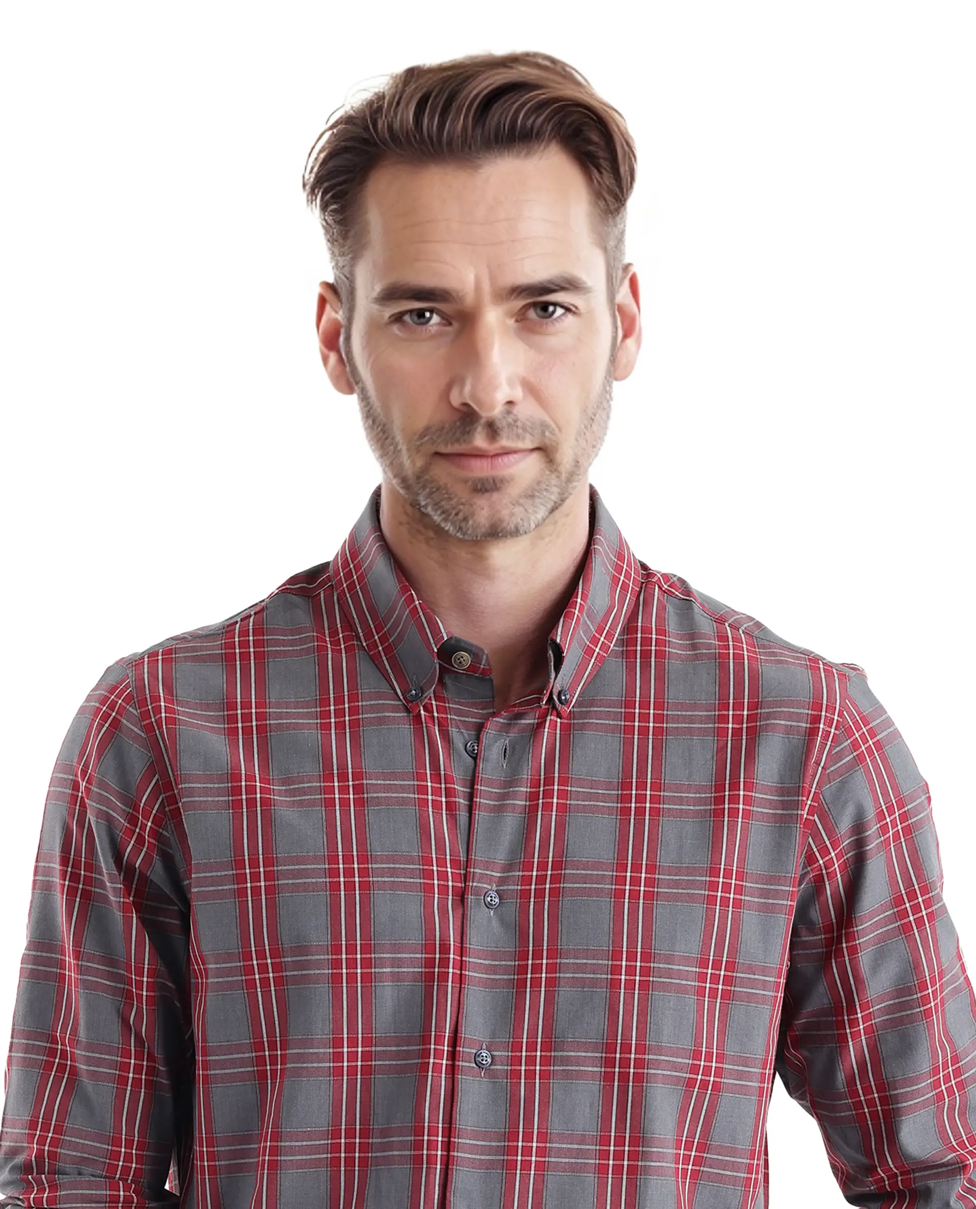 Rare Rabbit Men's Finster Red Cotton Checked Print Regular Fit Full Sleeve Collared Shirt - Image 7