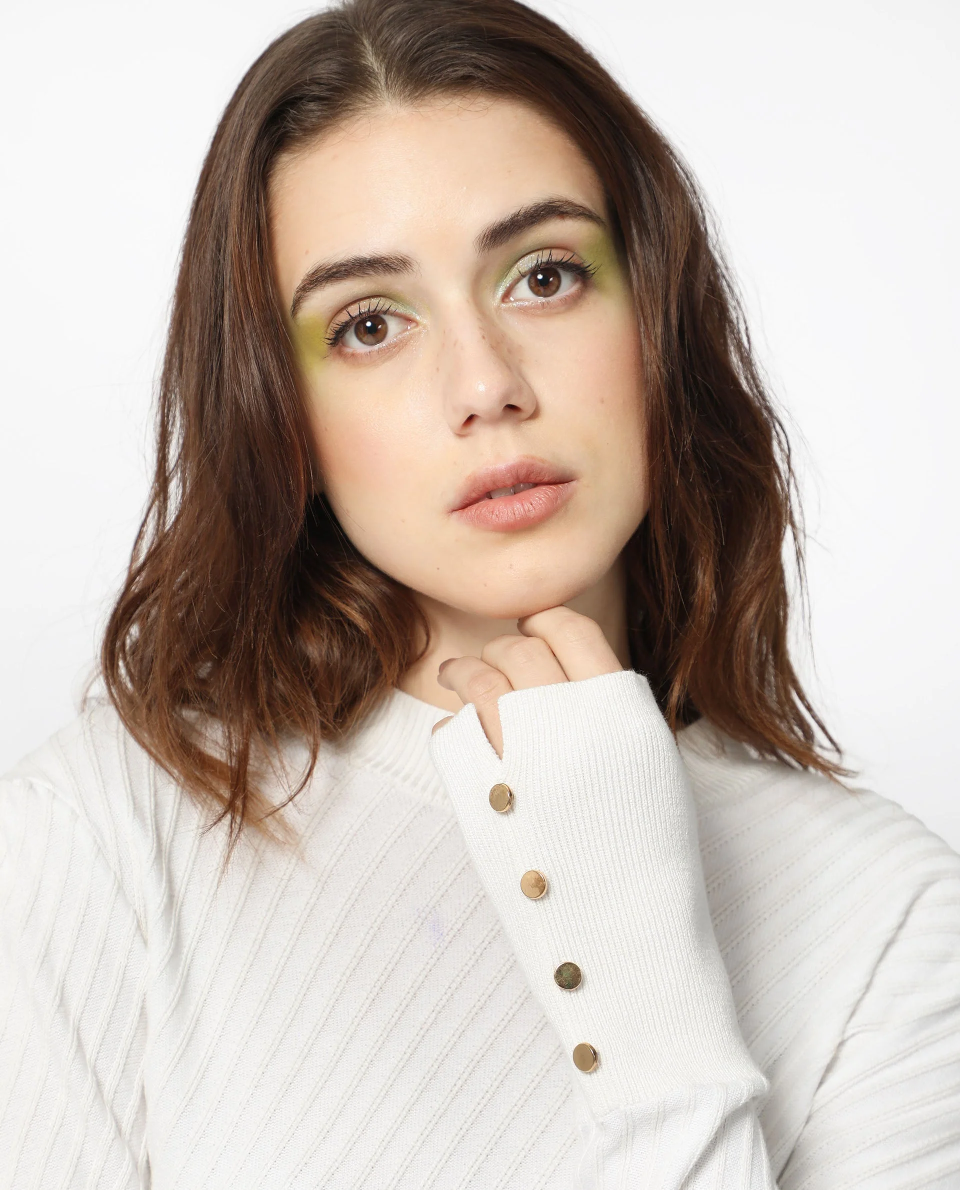 Rareism Women's Fischer White Viscose High Neck Plain Regular Fit Sweater - Image 2