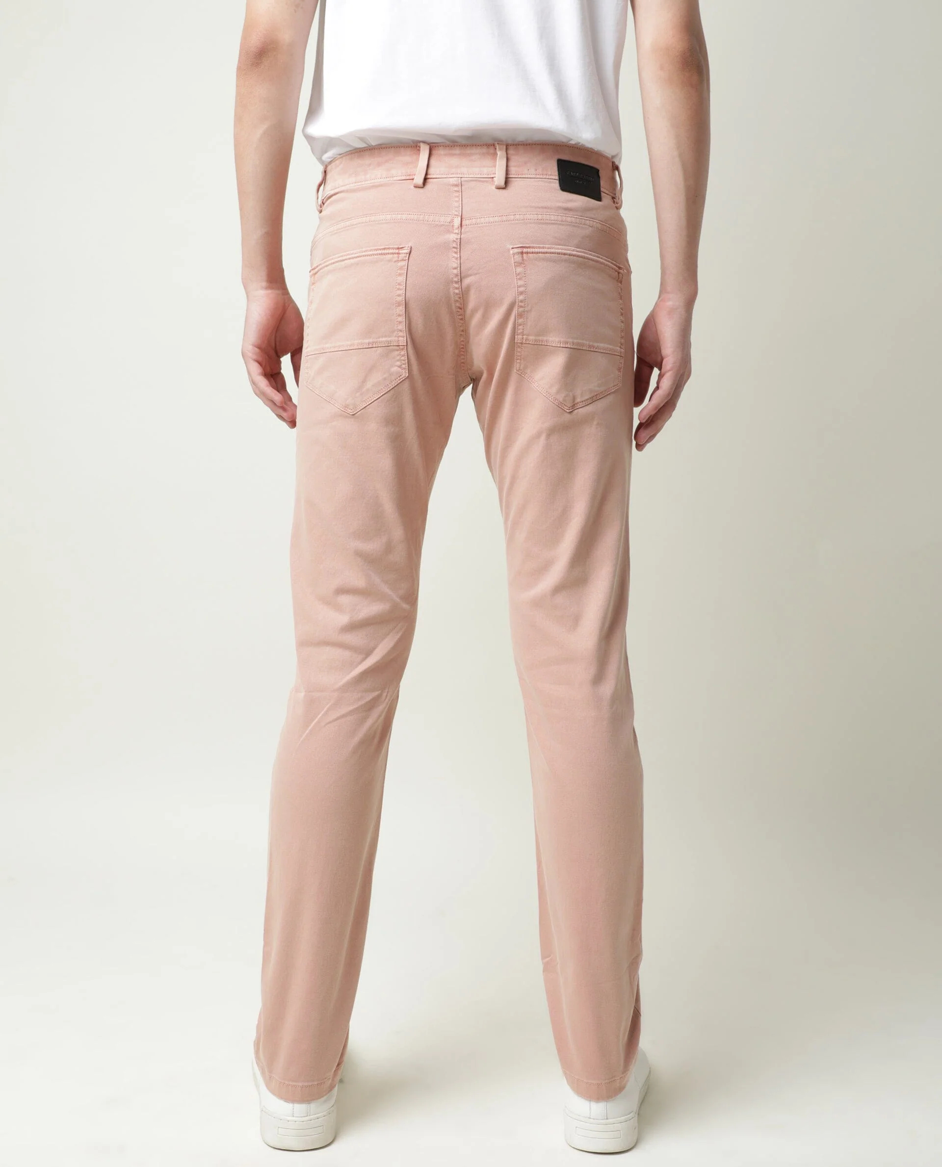 Rare Rabbit Men's Fiv5 Pink Cotton Plain Slim Fit Trouser - Image 7