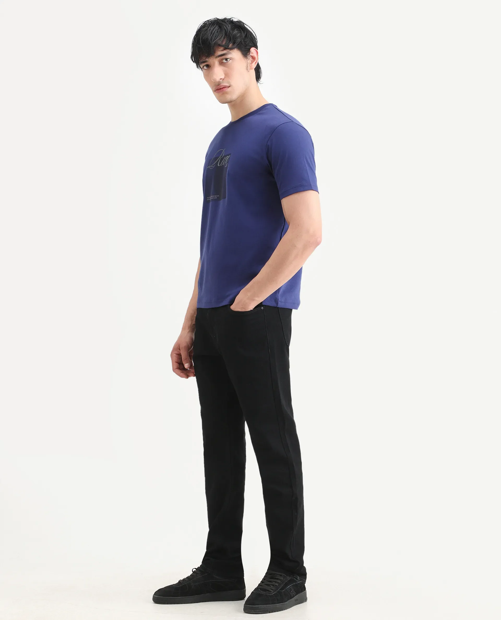 Rare Rabbit Men's Fiz B Black Cotton Blend Fabric Morris Regular Fit Plain Jeans - Image 6