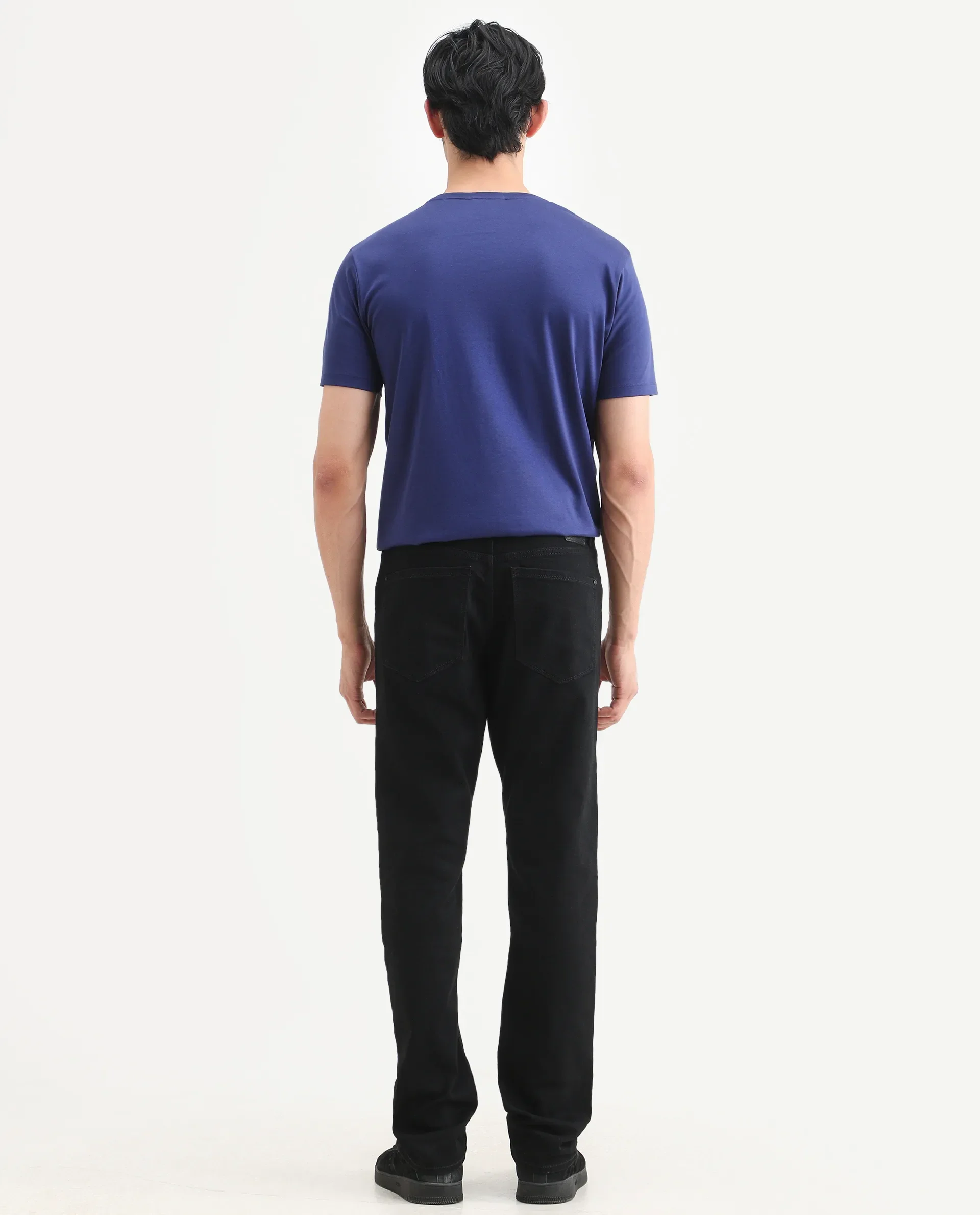 Rare Rabbit Men's Fiz B Black Cotton Blend Fabric Morris Regular Fit Plain Jeans - Image 8