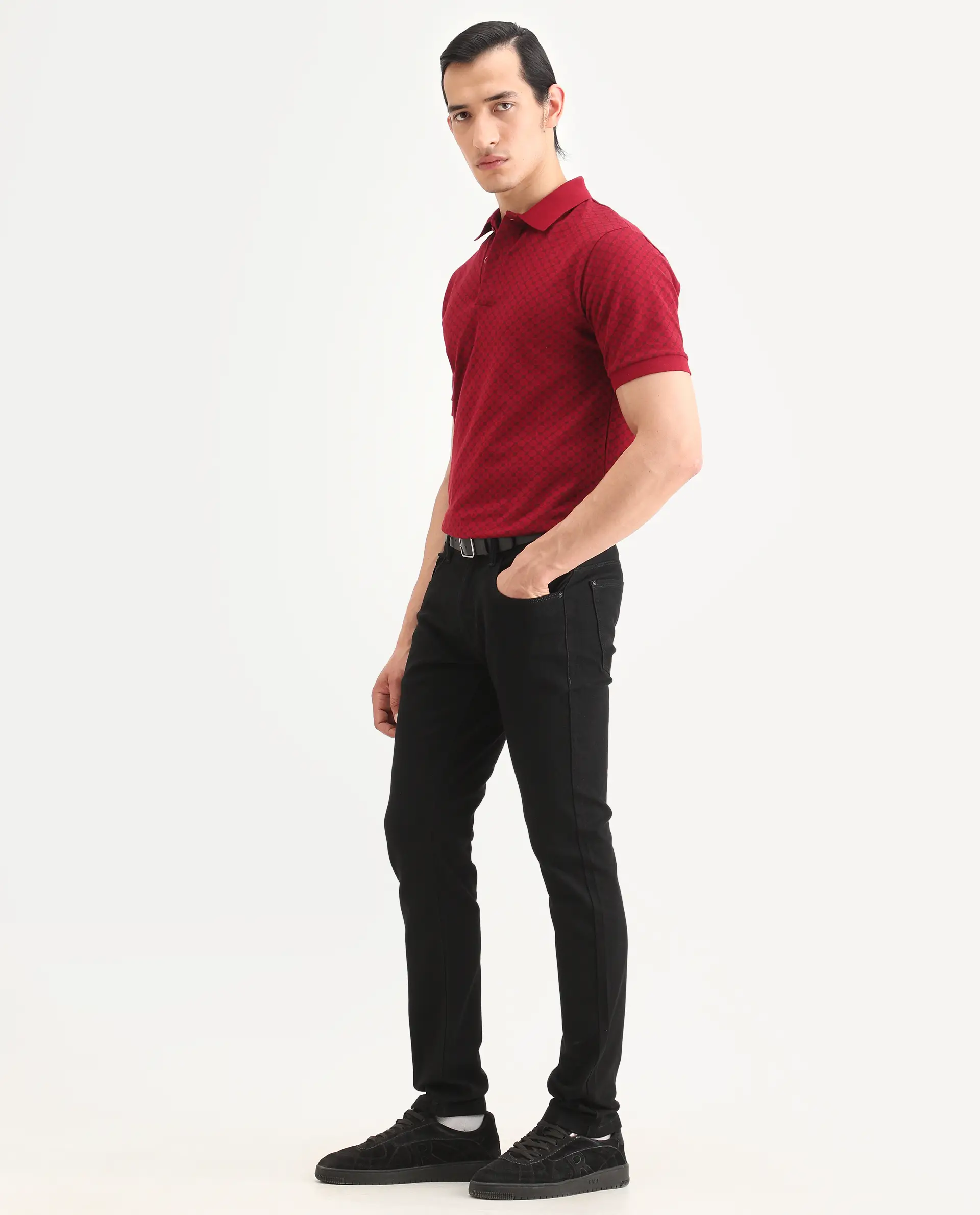 Rare Rabbit Men's Fiz Bh Black Cotton Blend Fabric Hawk Slim Plain Jeans - Image 5