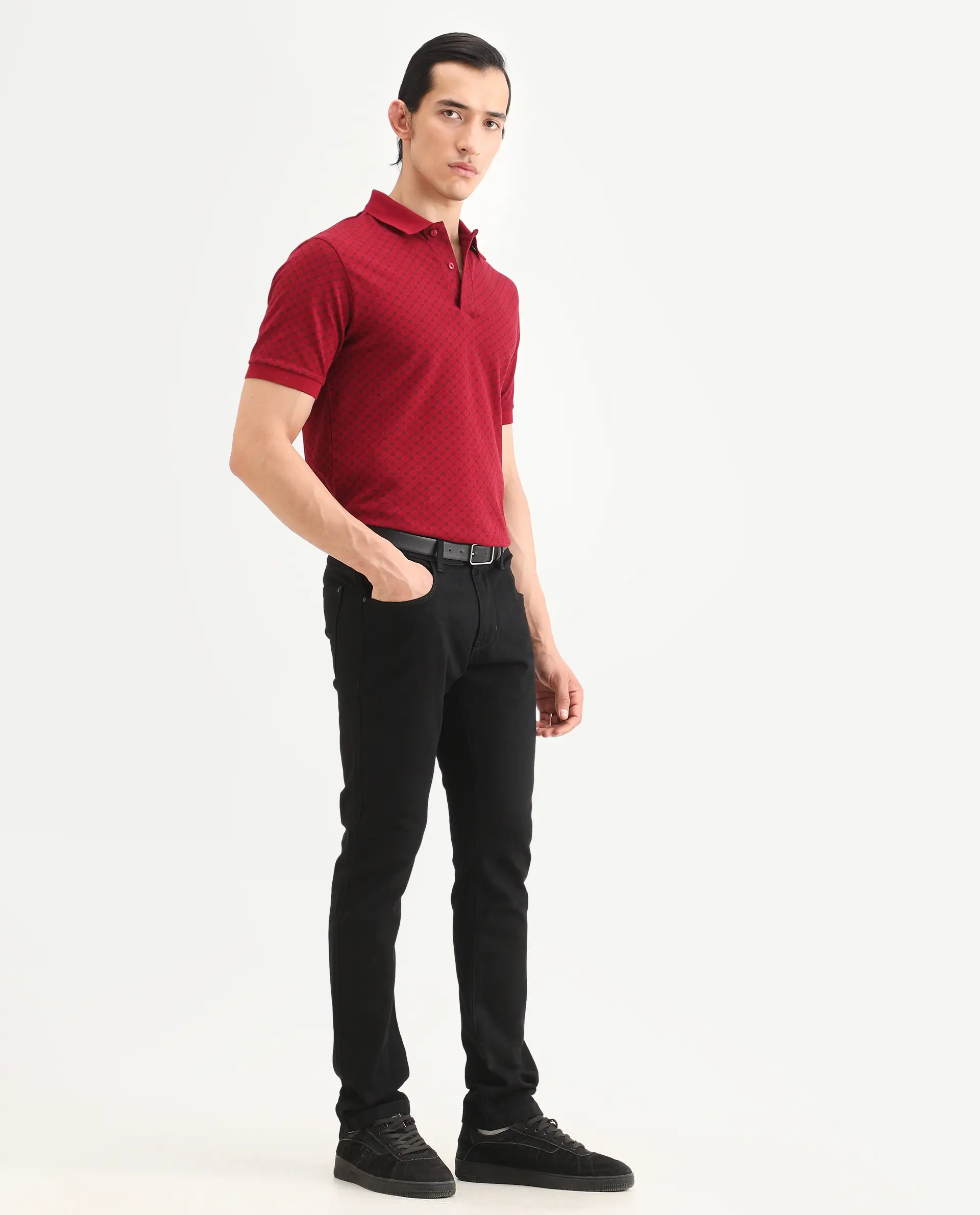 Rare Rabbit Men's Fiz Bh Black Cotton Blend Fabric Hawk Slim Plain Jeans - Image 6