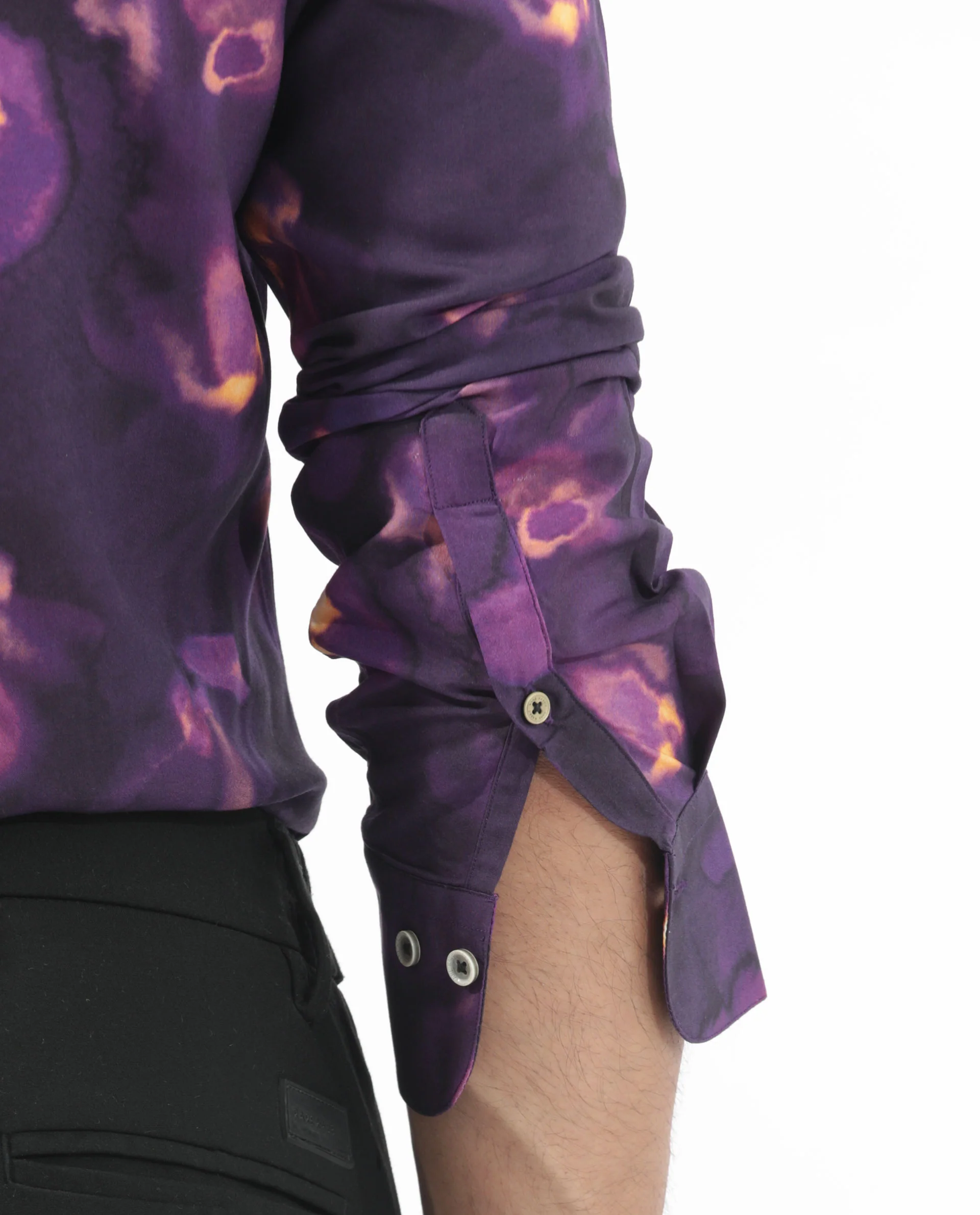 Rare Rabbit Men's Flage Purple Viscose Floral Print Regular Fit Full Sleeve Collared Shirt - Image 4