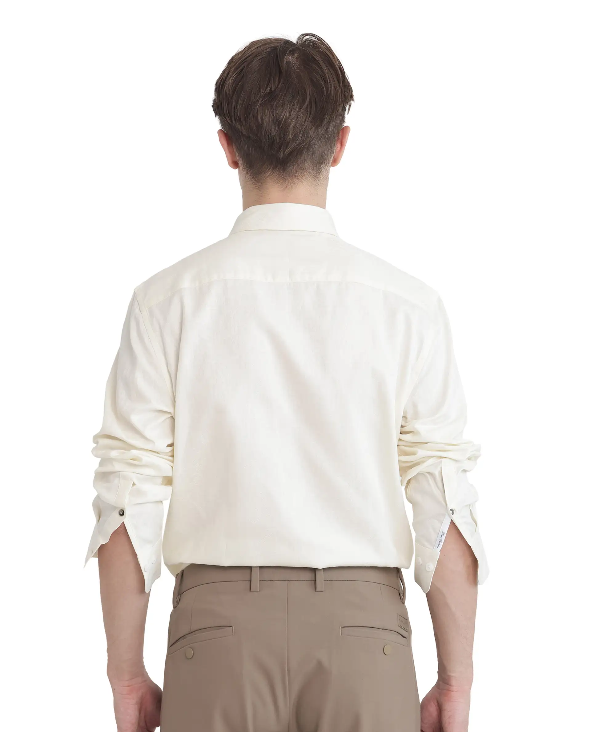 Rare Rabbit Men's Flarp Off White Cotton Blend Regular Fit Full Sleeve Collared Shirt - Image 4