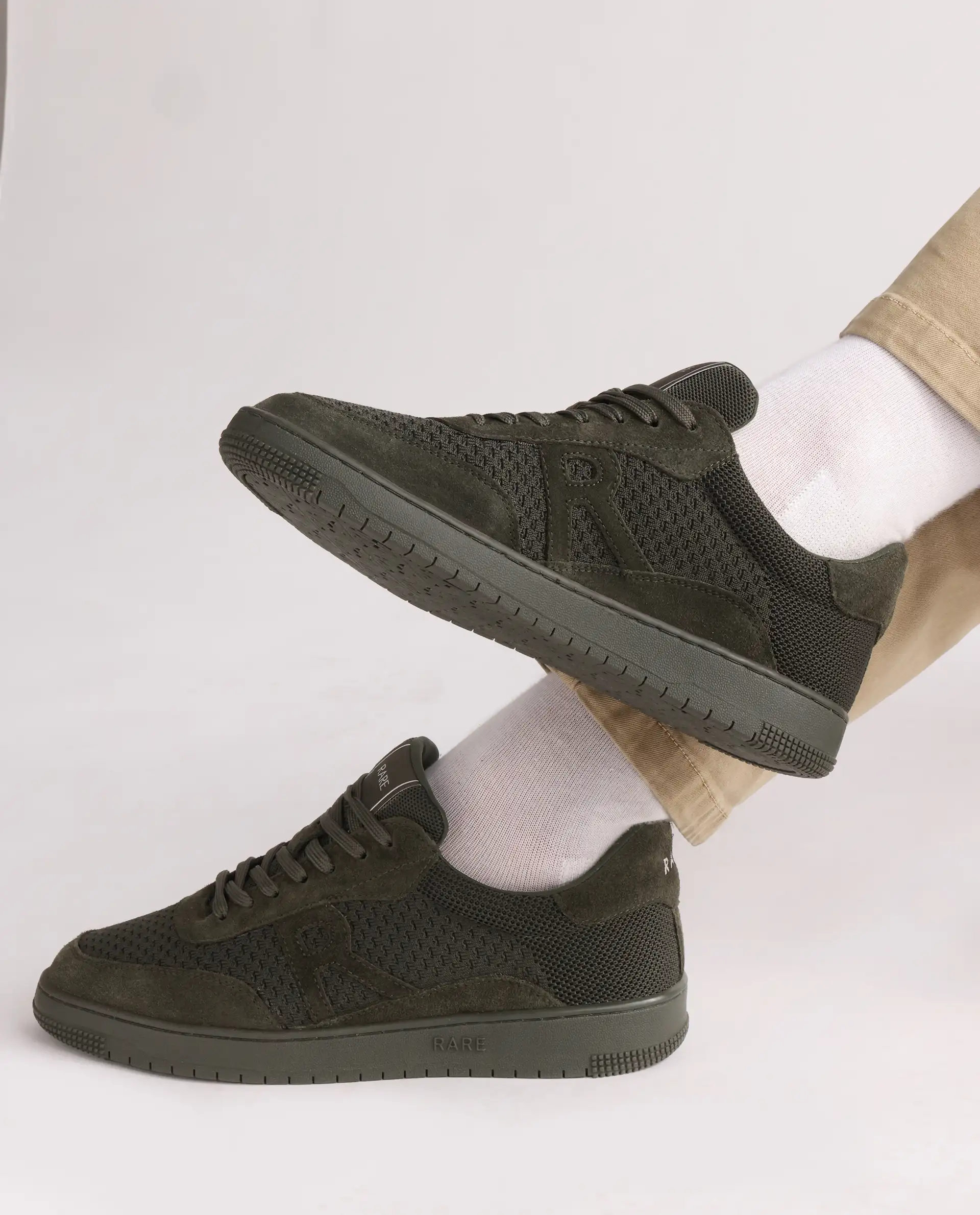 Rare Rabbit Men's Flint Olive Lace-Up Closure Sneaker - Image 2