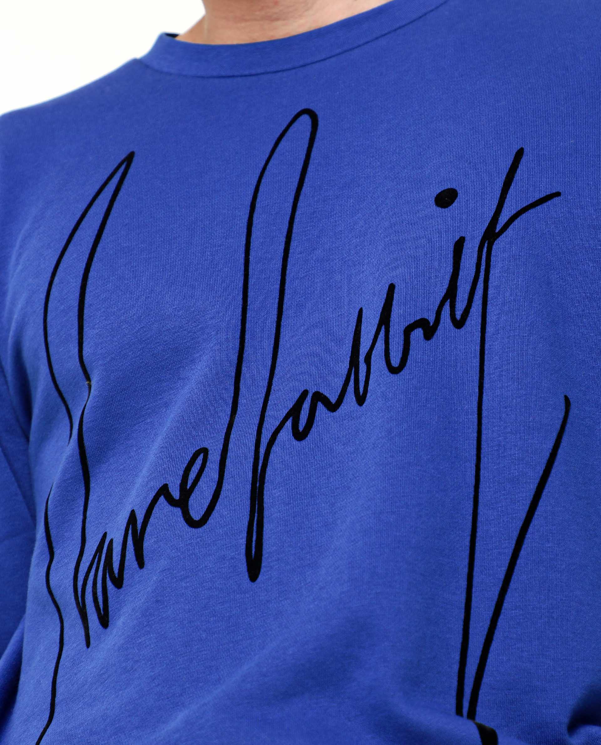 Rare Rabbit Men's Flocker Blue Cotton Graphic Print Regular Fit Full Sleeve Crew Neck Sweatshirt - Image 5