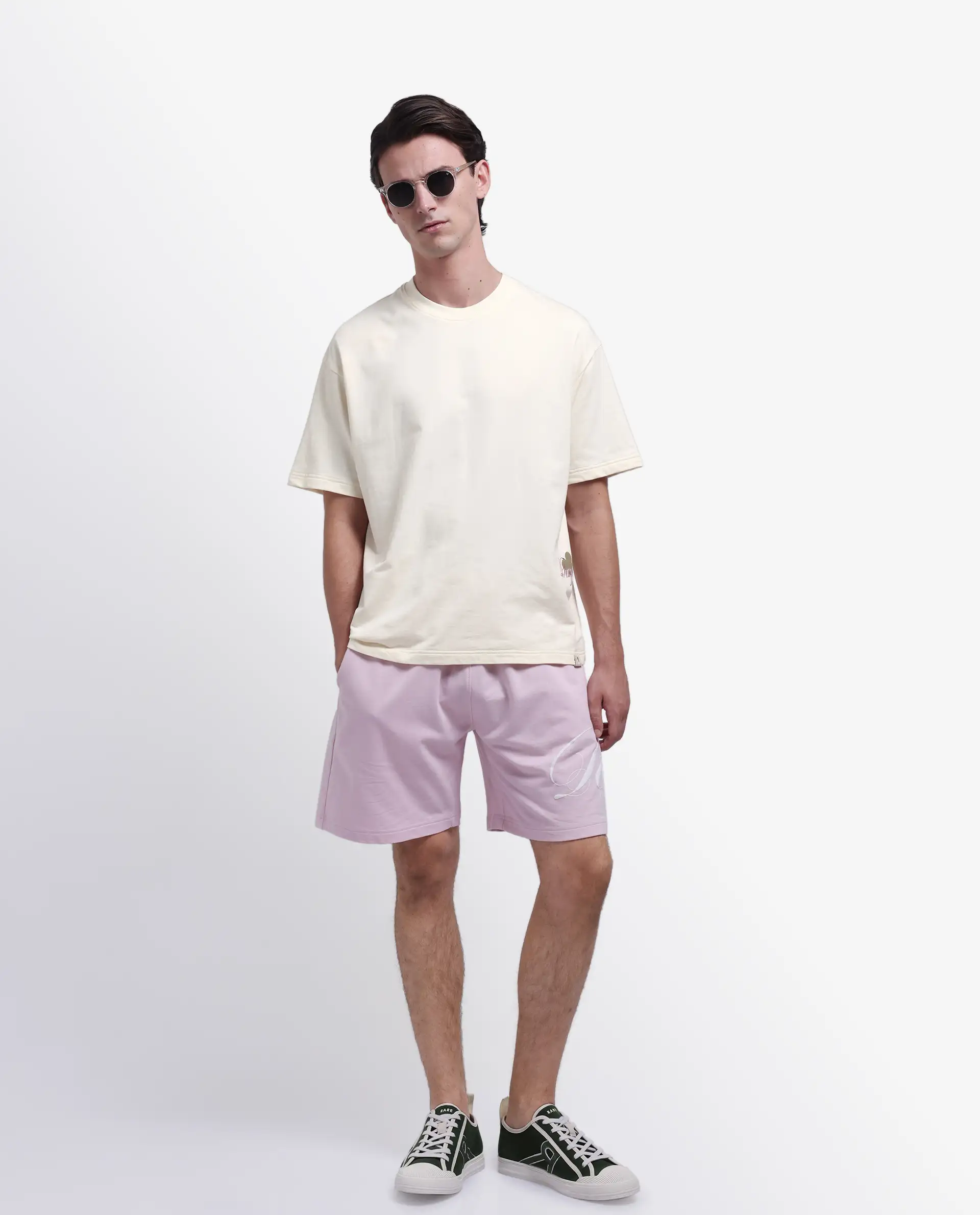 Rare Rabbit Men's Fluen Off White Cotton Graphic Print Oversized Fit Half Sleeve Crew Neck T-Shirt - Image 2