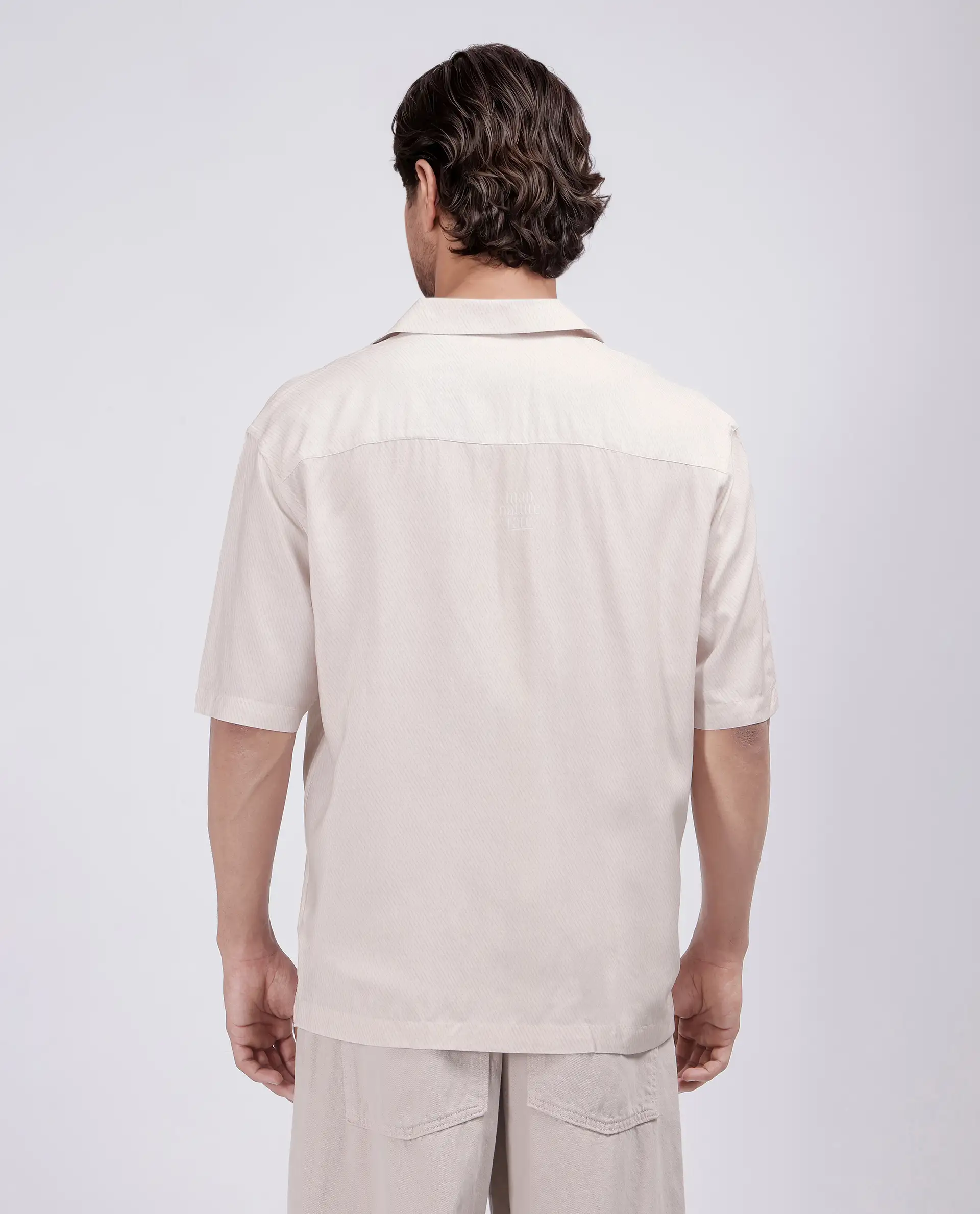 Rare Rabbit Men's Fluerst Beige Cotton Abstract Print Boxy Fit Half Sleeve Cuban Collar Shirt - Image 9