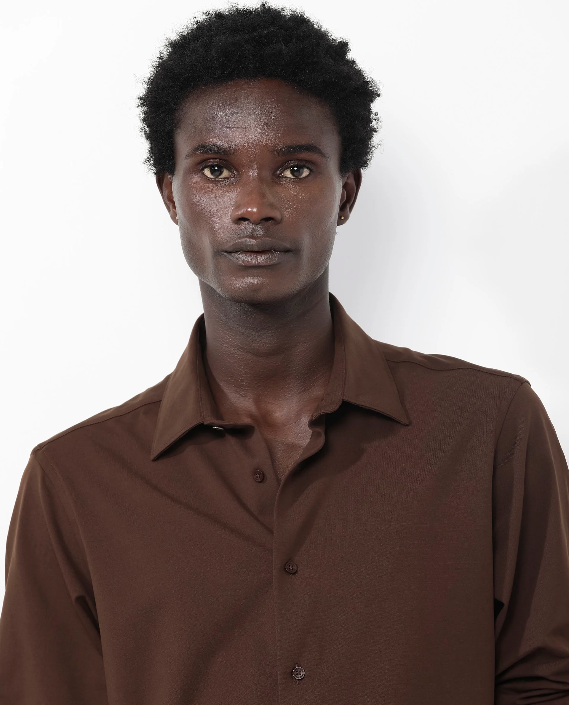 Rare Rabbit Men's Flyknit Brown Cotton Plain Regular Fit Full Sleeve Collared Shirt - Image 4