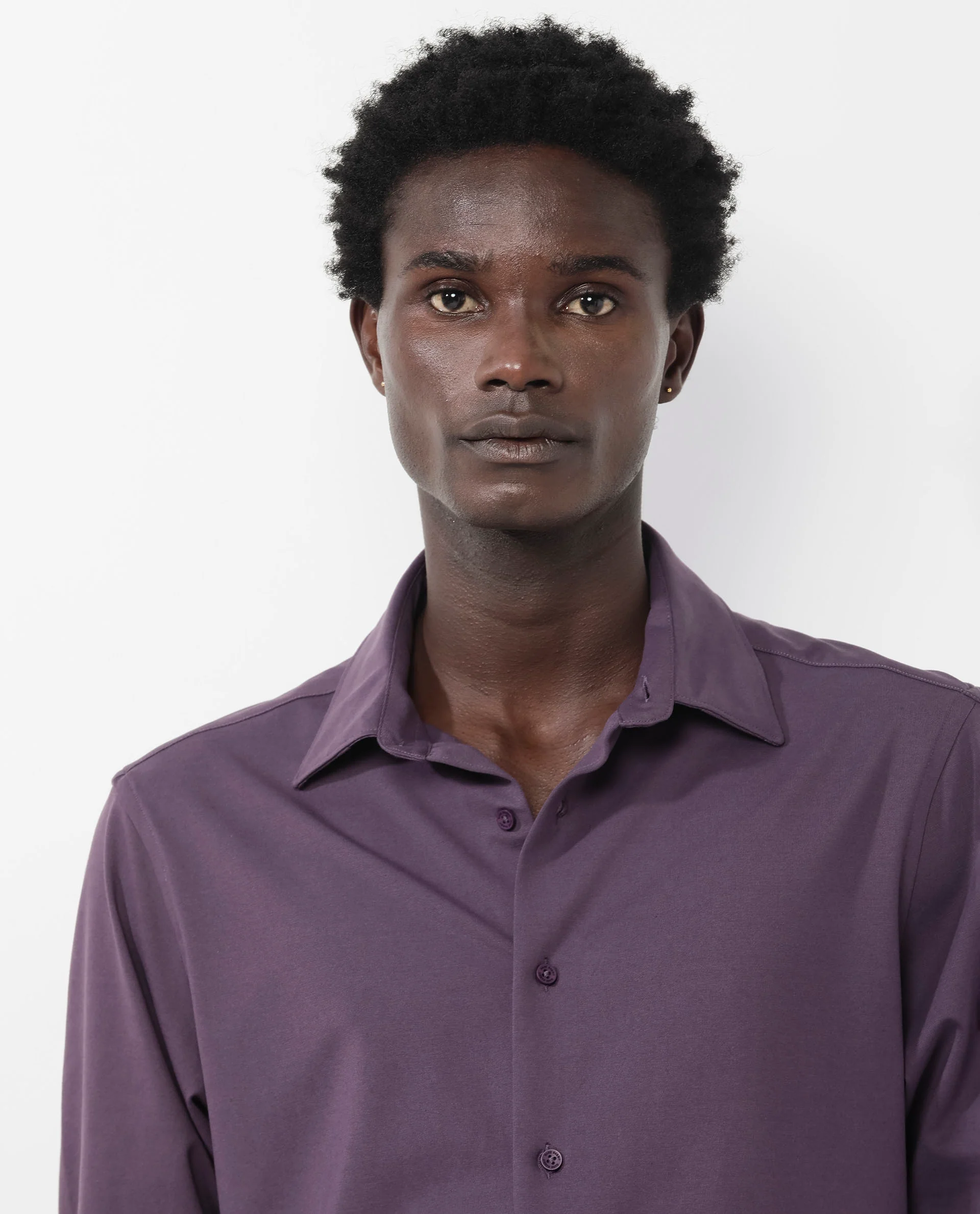 Rare Rabbit Men's Flyknit Dark Purple Cotton Plain Regular Fit Full Sleeve Collared Shirt - Image 6