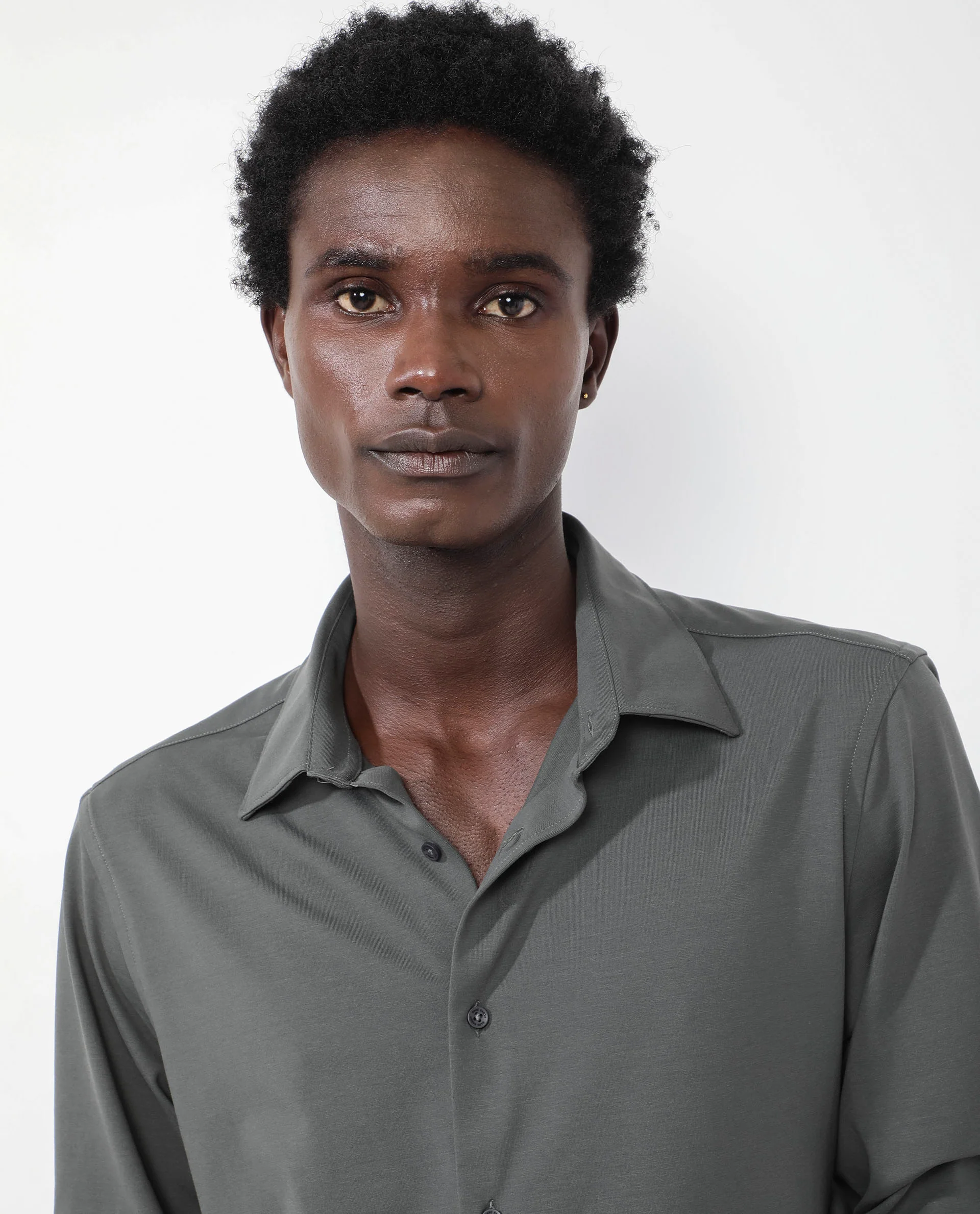 Rare Rabbit Men's Flyknit Dusky Green Cotton Plain Regular Fit Full Sleeve Collared Shirt - Image 6
