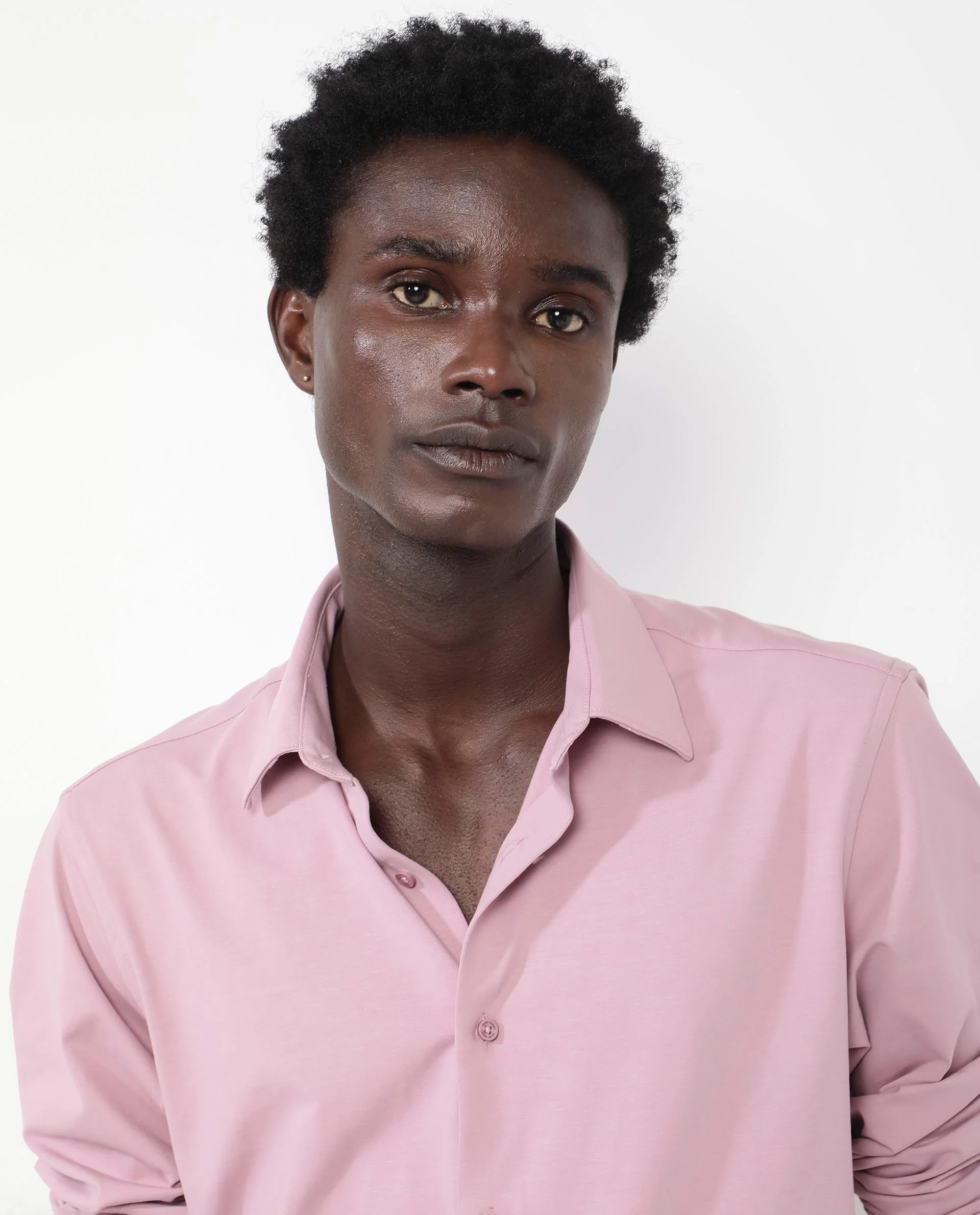 Rare Rabbit Men's Flyknit Dusky Pink Cotton Plain Regular Fit Full Sleeve Collared Shirt - Image 7