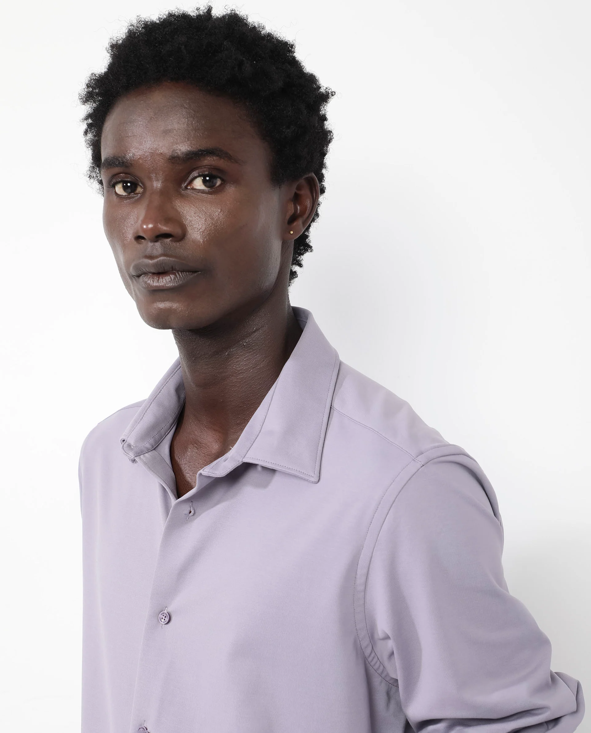 Rare Rabbit Men's Flyknit Dusky Purple Cotton Plain Regular Fit Full Sleeve Collared Shirt - Image 5