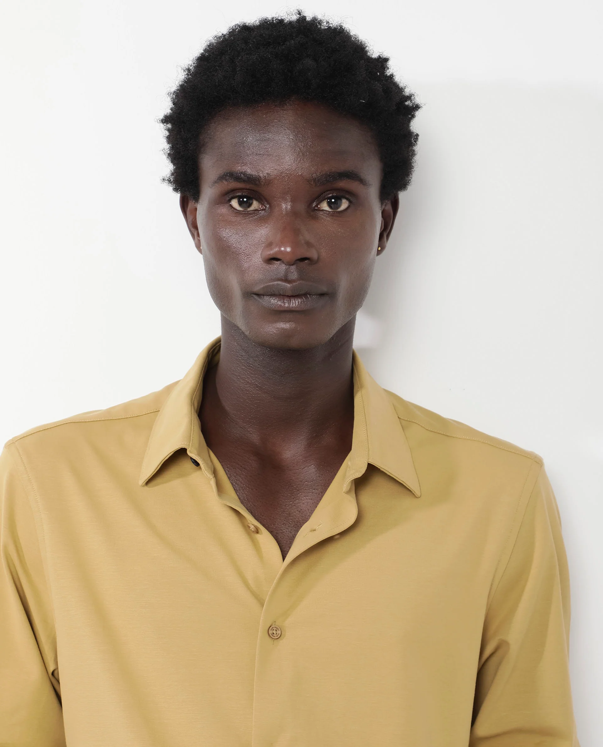 Rare Rabbit Men's Flyknit Mustard Cotton Plain Regular Fit Full Sleeve Collared Shirt - Image 7