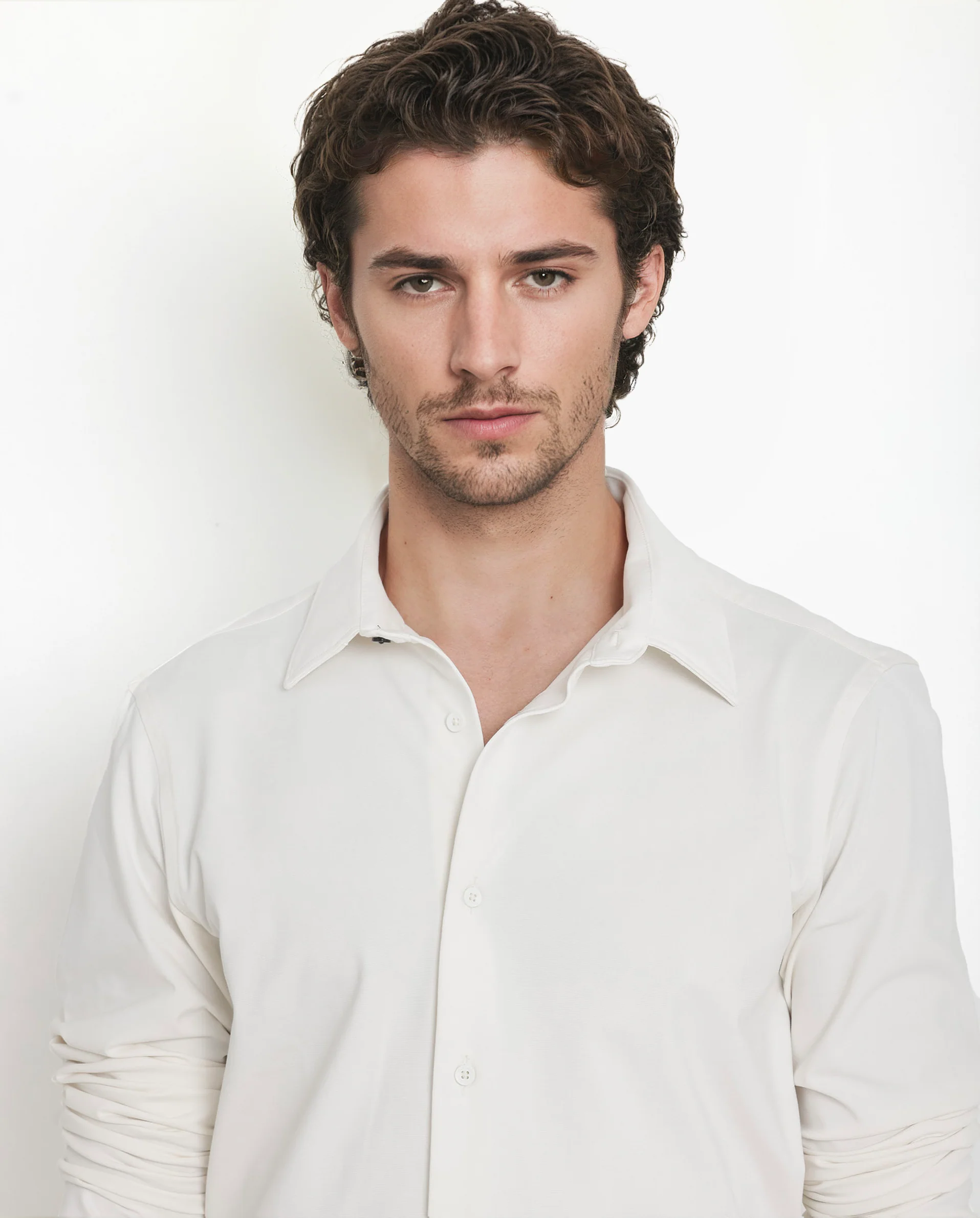 Rare Rabbit Men's Flyknit Off White Cotton Plain Regular Fit Full Sleeve Collared Shirt - Image 4