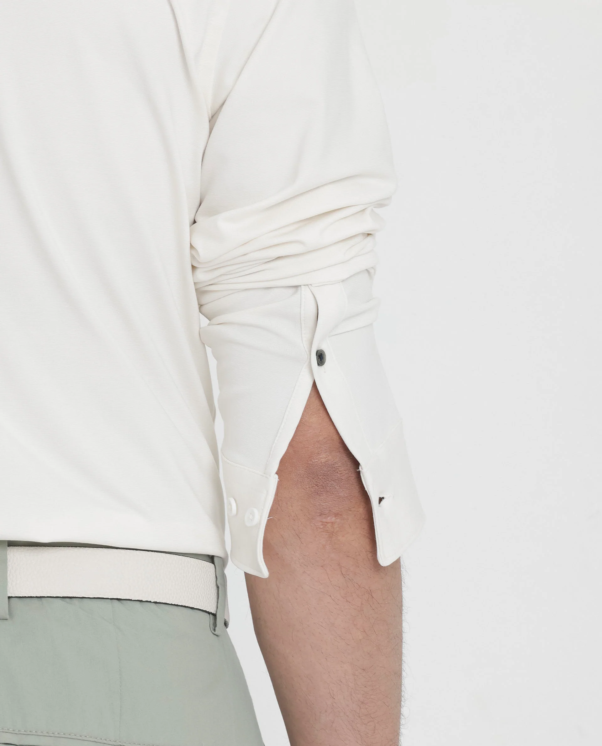 Rare Rabbit Men's Flyknit Off White Cotton Plain Regular Fit Full Sleeve Collared Shirt - Image 6