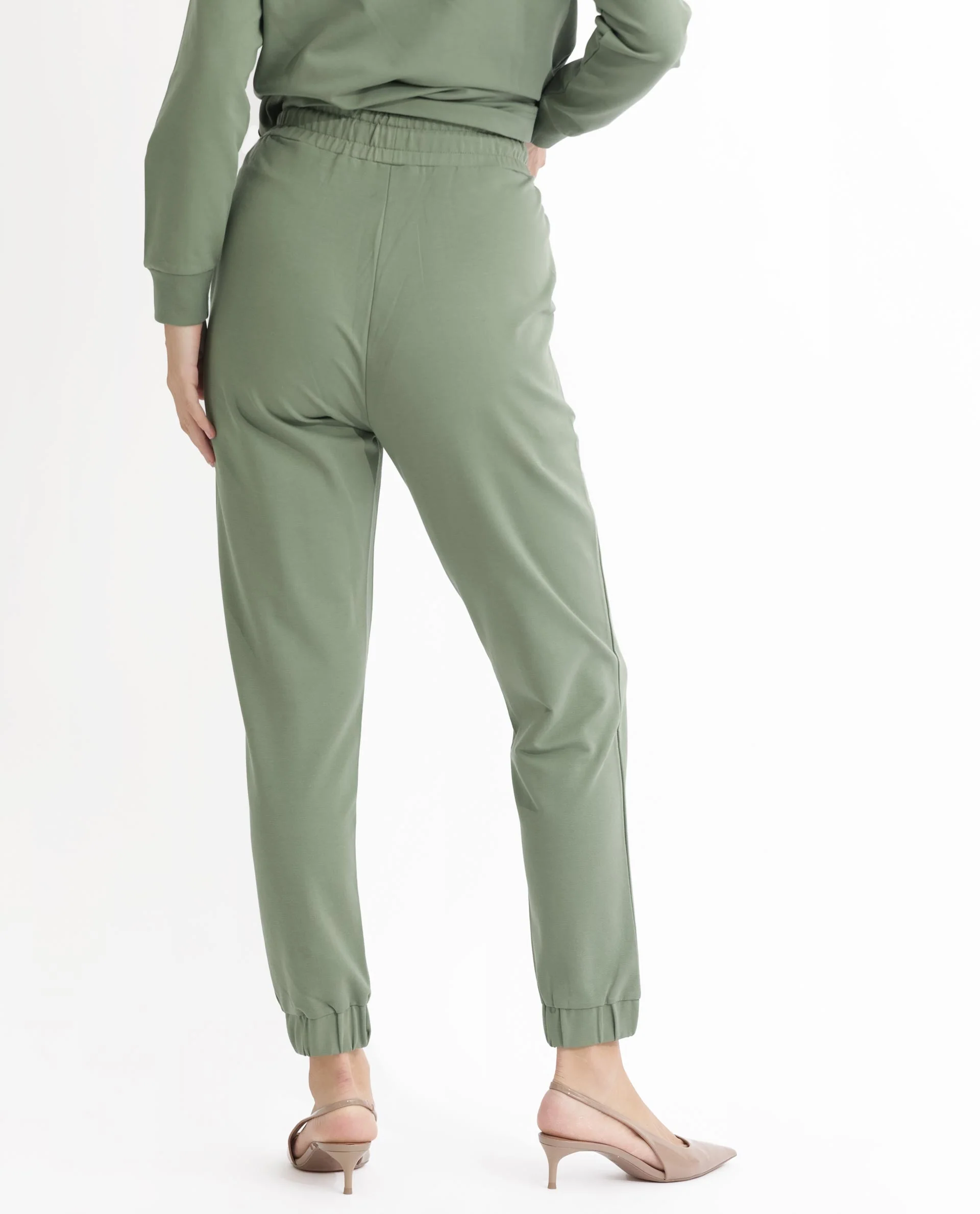 Rareism Women's Flynn Dusky Green Cotton Blend Hooded Plain Regular Fit Sweatshirt - Image 13