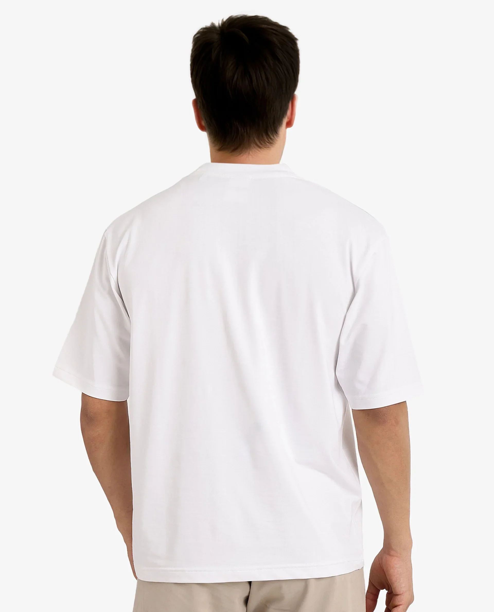 Rare Rabbit Men's Fobo White Cotton Blend Monogram Print Regular Fit Half Sleeve Crew Neck T-Shirt - Image 6