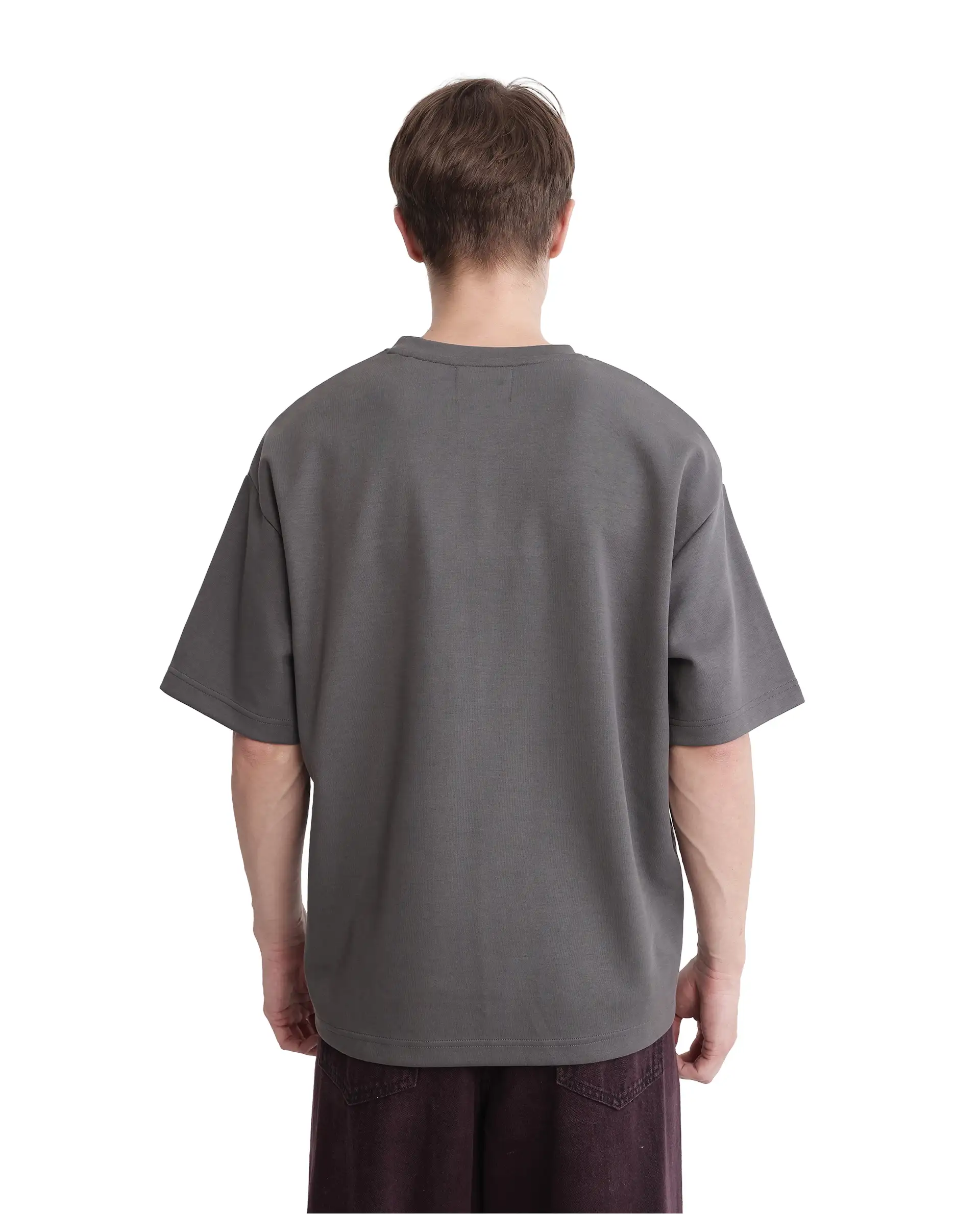 Rare Rabbit Men's Fonz Dark Grey Cotton Blend Graphic Print Oversized Fit Half Sleeve Crew Neck T-Shirt - Image 6