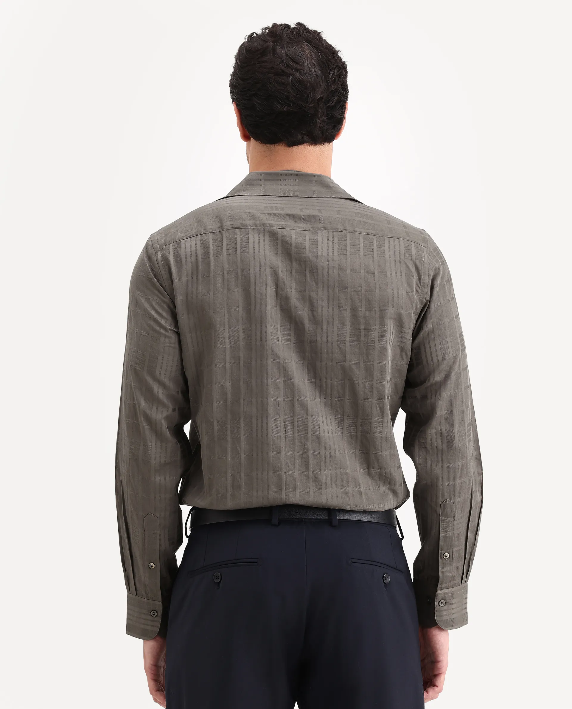 Rare Rabbit Men's Ford Light Brown Cotton Fabric Full Sleeve Spread Collar Regular Fit Checked Shirt - Image 7