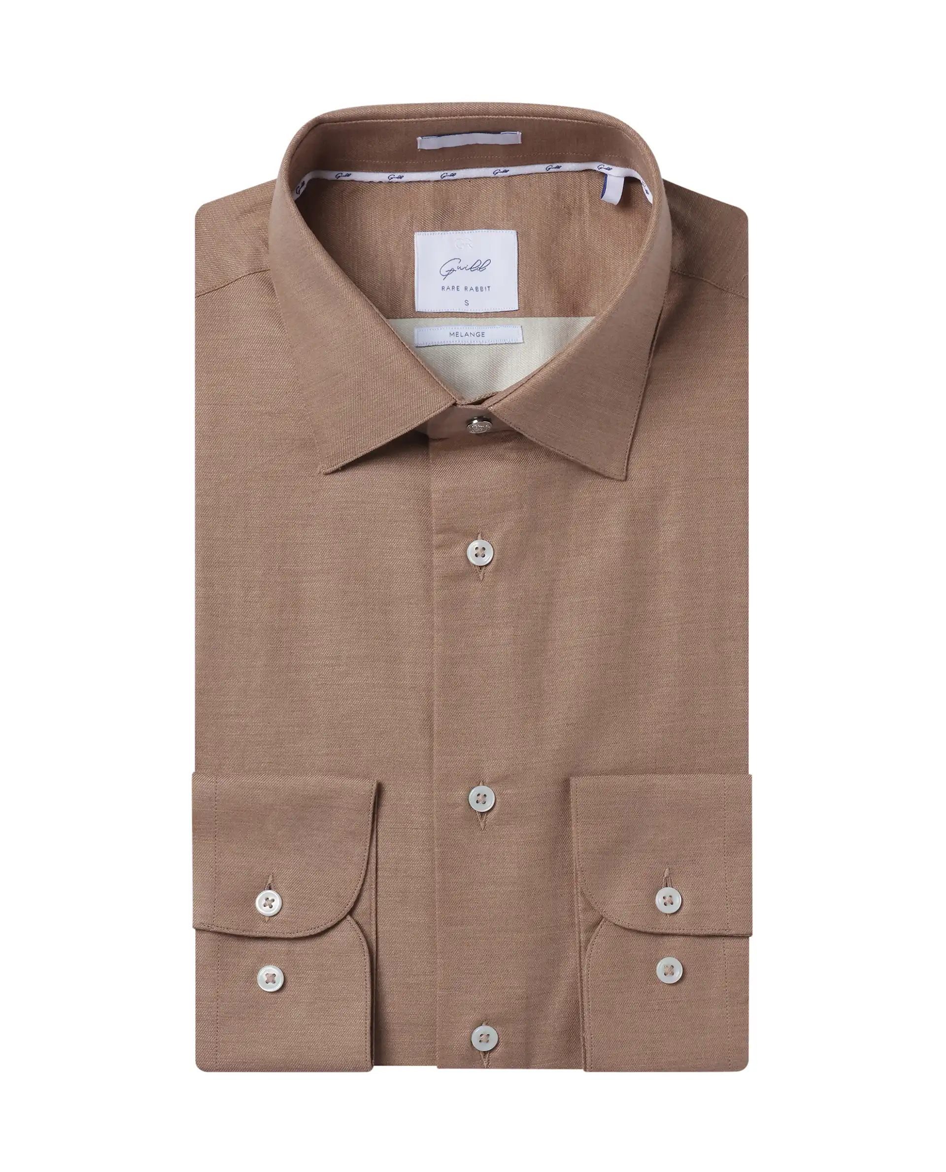 Rare Rabbit Men's Forde Dusky Peach Cotton Plain Regular Fit Full Sleeve Collared Shirt - Image 2