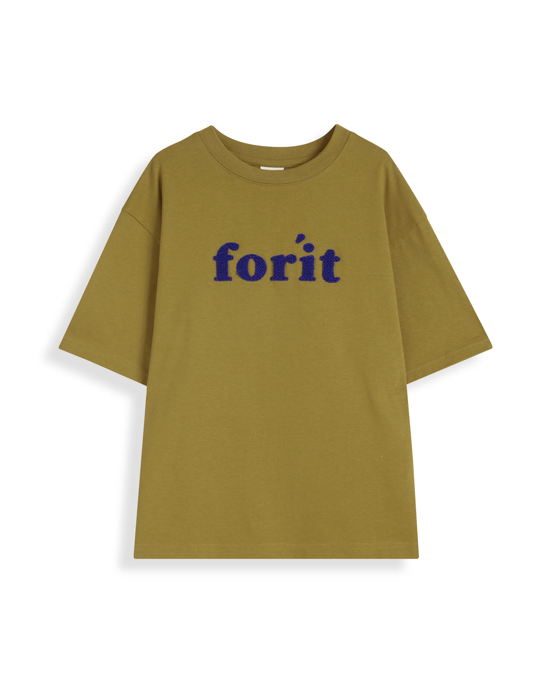 Rare Ones Kids Forit Fluorescent Green Cotton Half Sleeves Crew Neck Towel Embroidered T-Shirt - Image 2