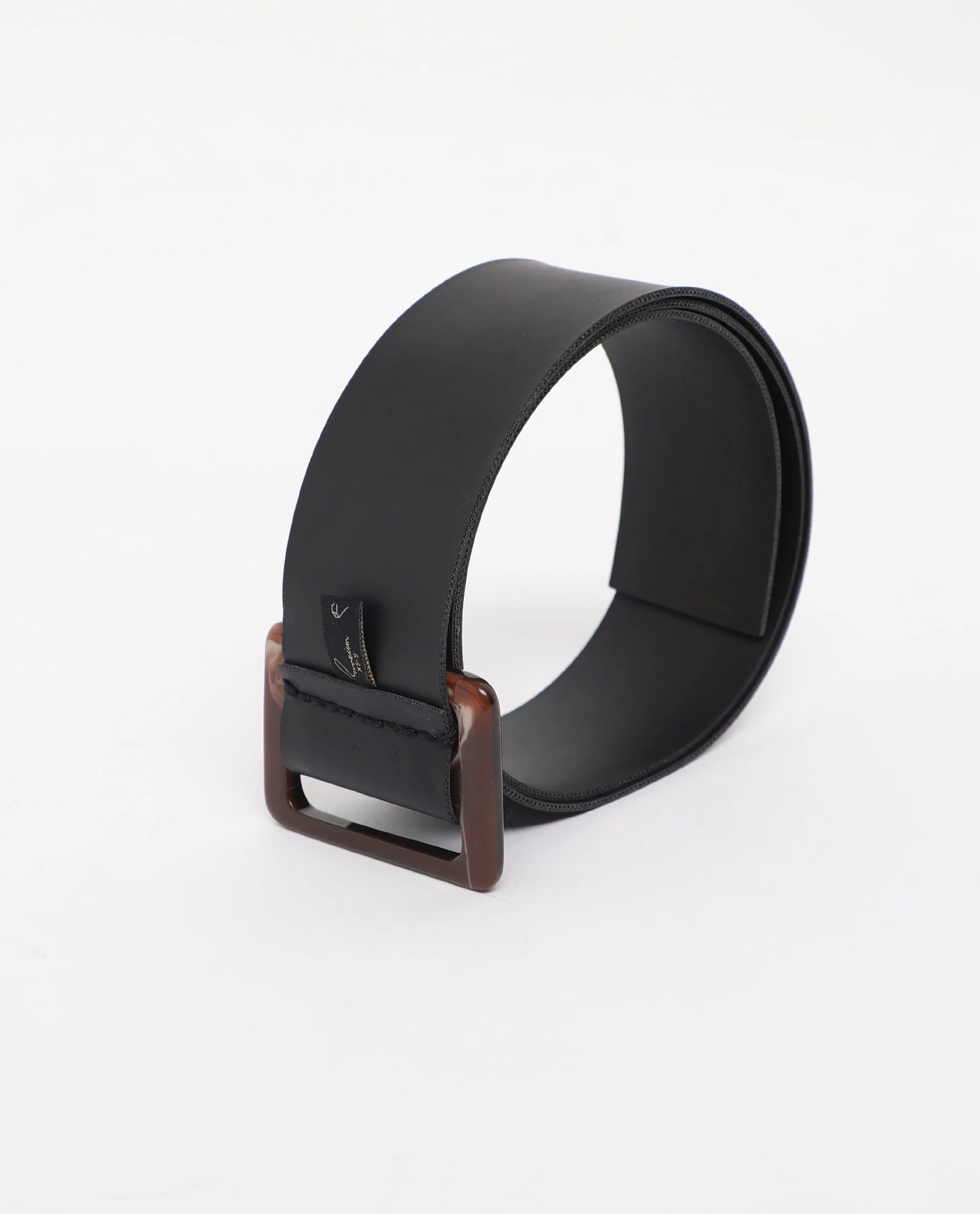 Rareism Women France Black Solid Leather Belt - Image 2